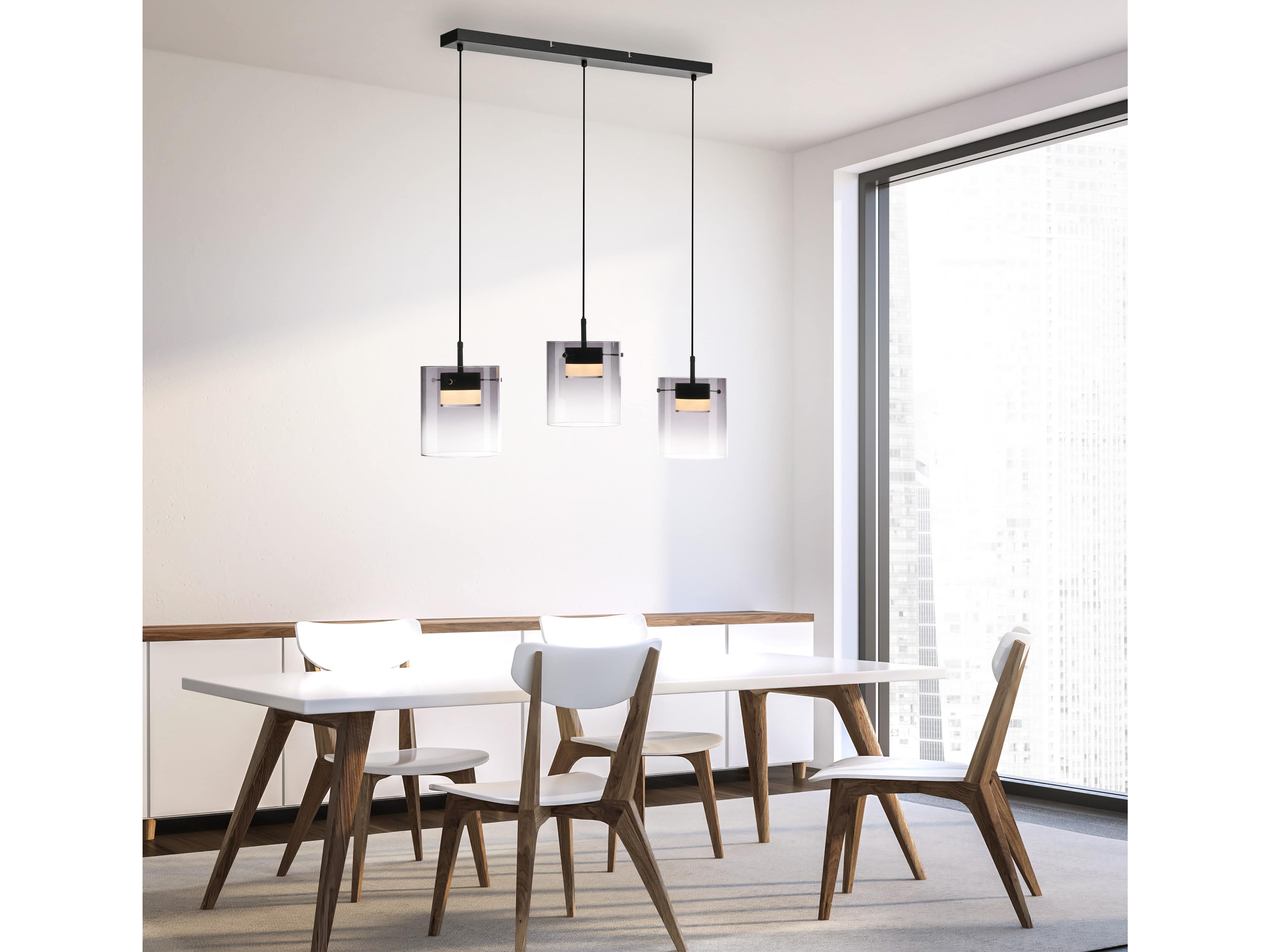 JUST LIGHT LED-Pendelleuchte 14043-18, 22,5W, 2400lm, 3000K, schwarz JUST LIGHT LED-Pendelleuchte 14043-18, 7,5W, 800lm, 3000K, schwarz