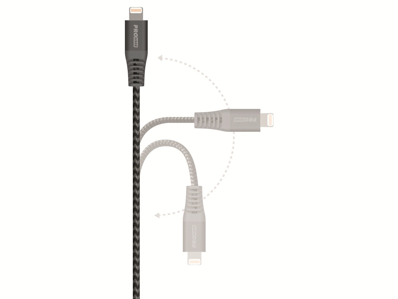 PROUSER USB-Daten/Ladekabel 2er-Set, USB-C zu USB-Lightning, 100/150 cm PROUSER USB-Daten/Ladekabel 2er-Set, USB-C zu USB-Lightning, 100/150 cm