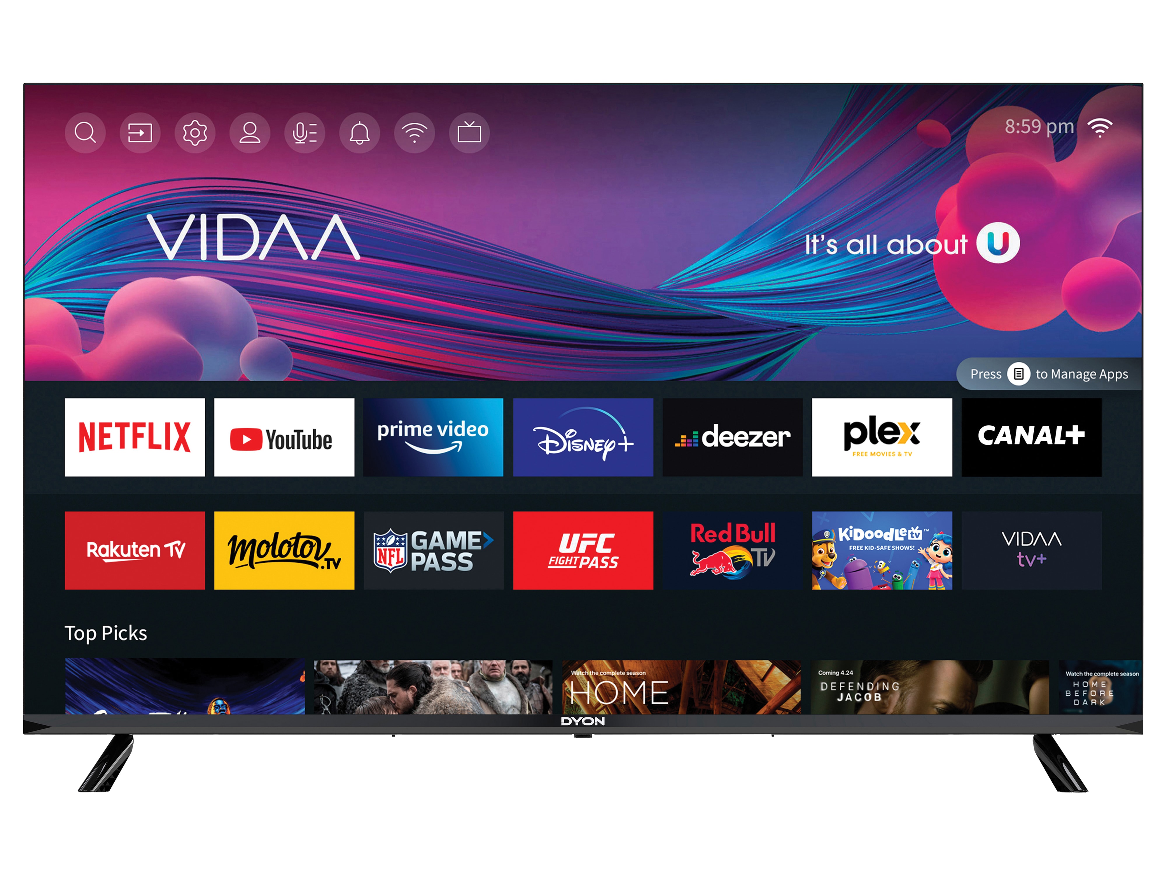 DYON LED-TV Smart 43 VX, 109,2 cm (43"), EEK: E, FullHD DYON LED-TV Smart 43 VX, 109,2 cm (43"), EEK: E, FullHD