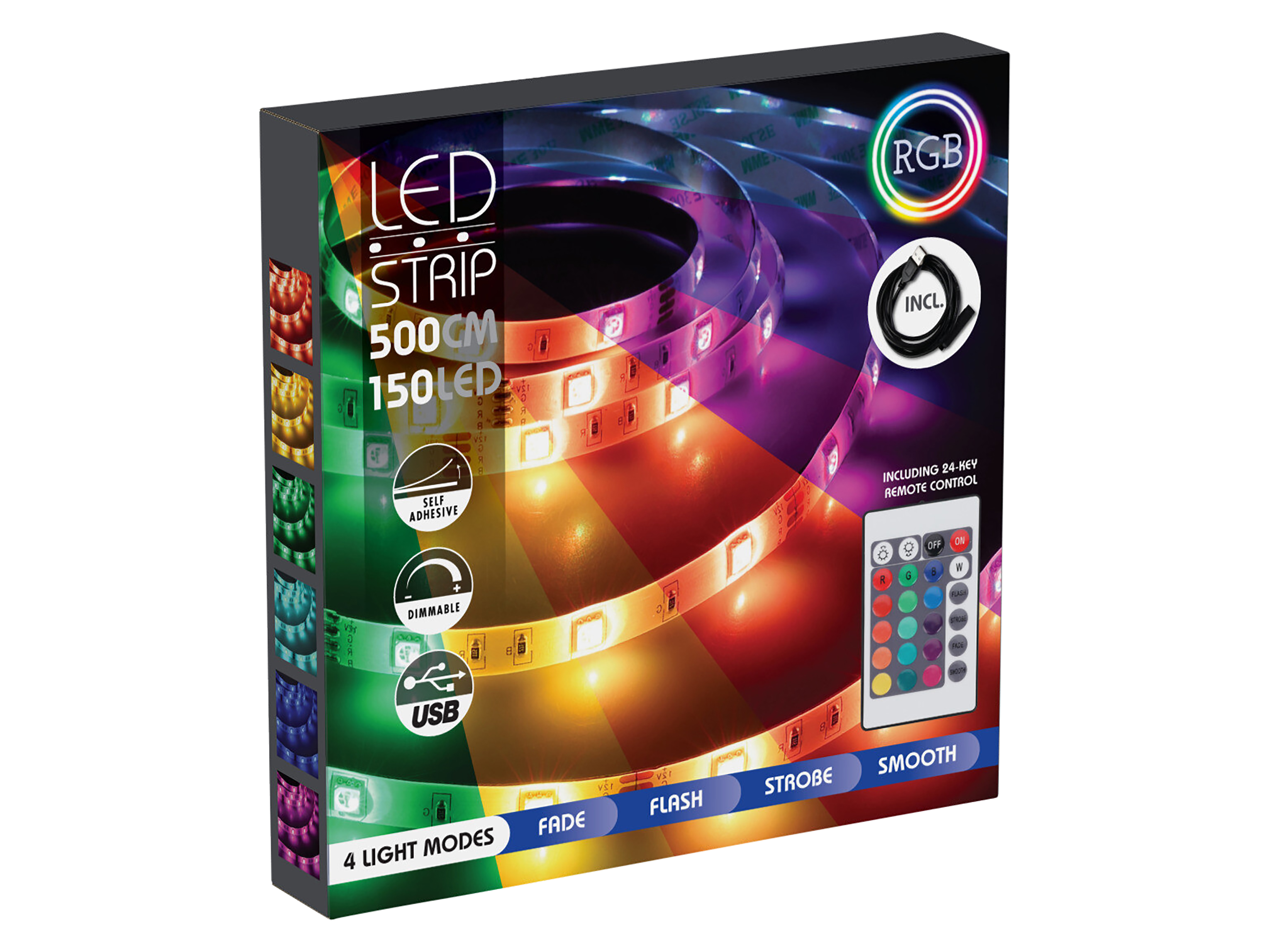 LED-Stripe, 5m, 150 LEDs, RGB