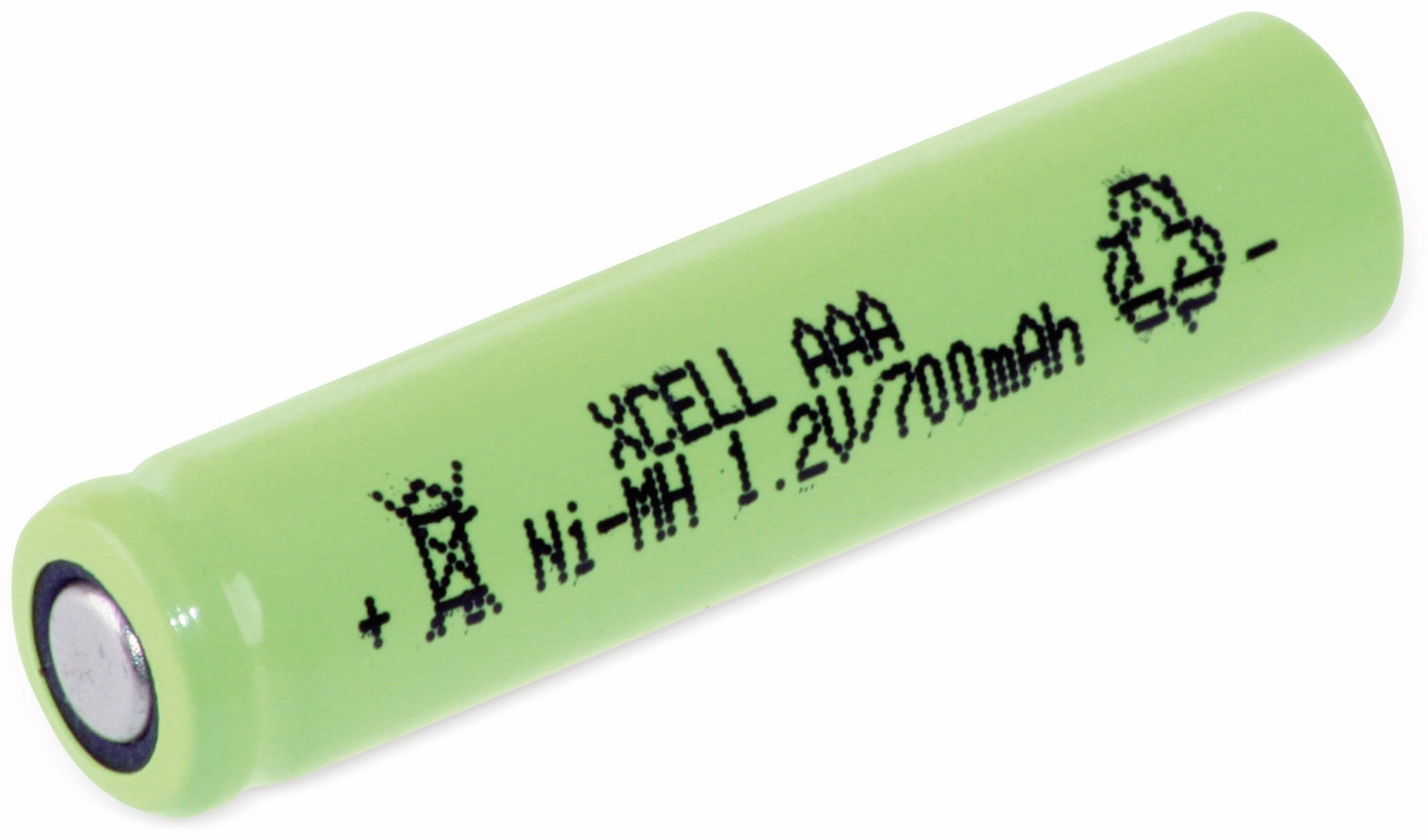 XCELL NiMH-Akku, Industriezelle, AAA, Flat-Top, 44,5x10,5mm, 1,2V/700mAh XCELL NiMH-Akku, Industriezelle, AAA, Flat-Top, 44,5x10,5mm, 1,2V/700mAh