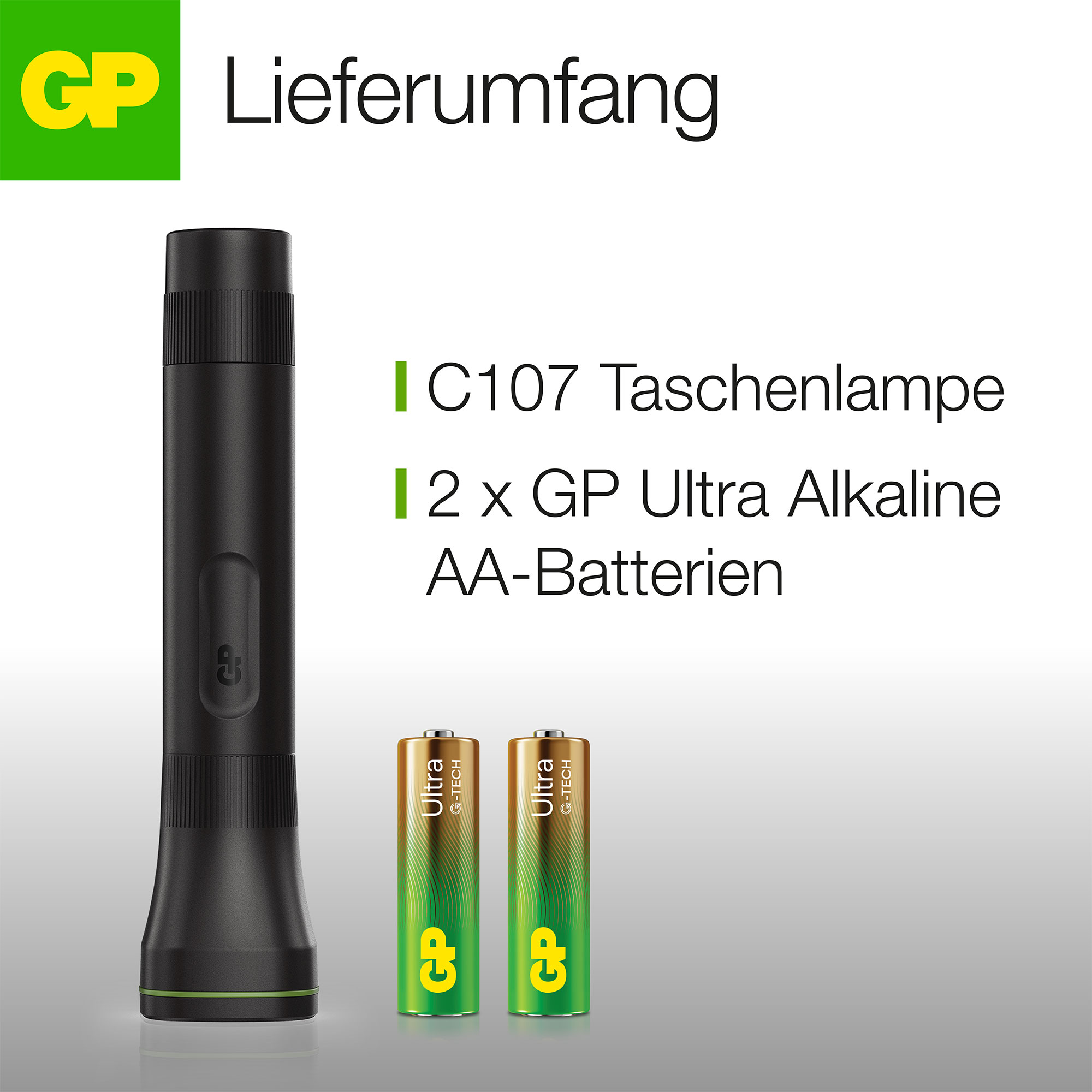 GP LED-Taschenlampe C107, 70lm , 166 mm lang