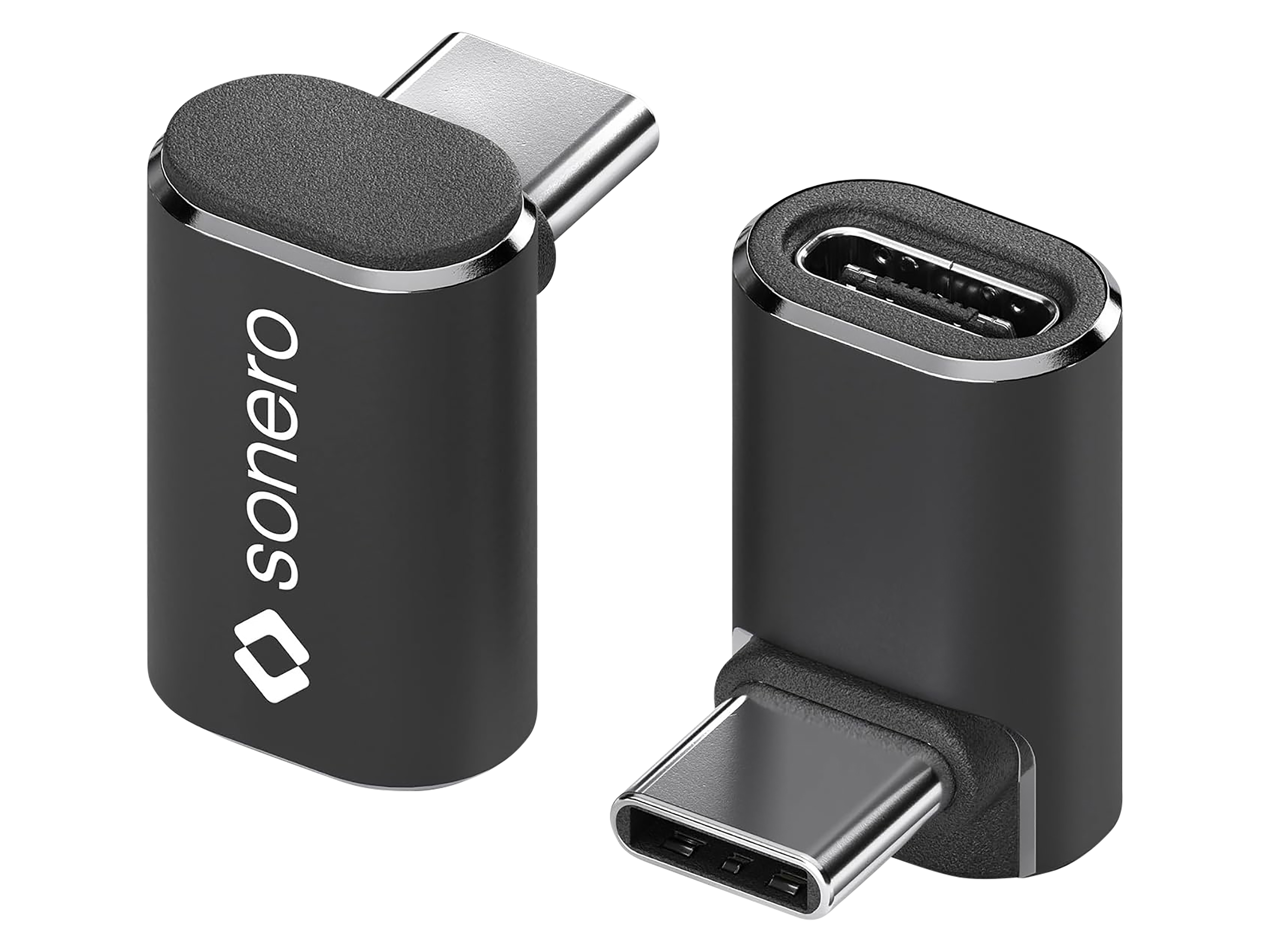SONERO USB-C Adapter X-UA131 90° 40Gbps 240W Alu schwarz SONERO USB-C Adapter X-UA131 90° 40Gbps 240W Alu schwarz
