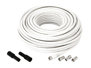 GOOBAY SAT-Anschlusskit 100dB, 20 m, 4 F-Stecker, 2 Wasserschutztüllen GOOBAY SAT-Anschlusskit 100dB, 20 m, 4 F-Stecker, 2 Wasserschutztüllen