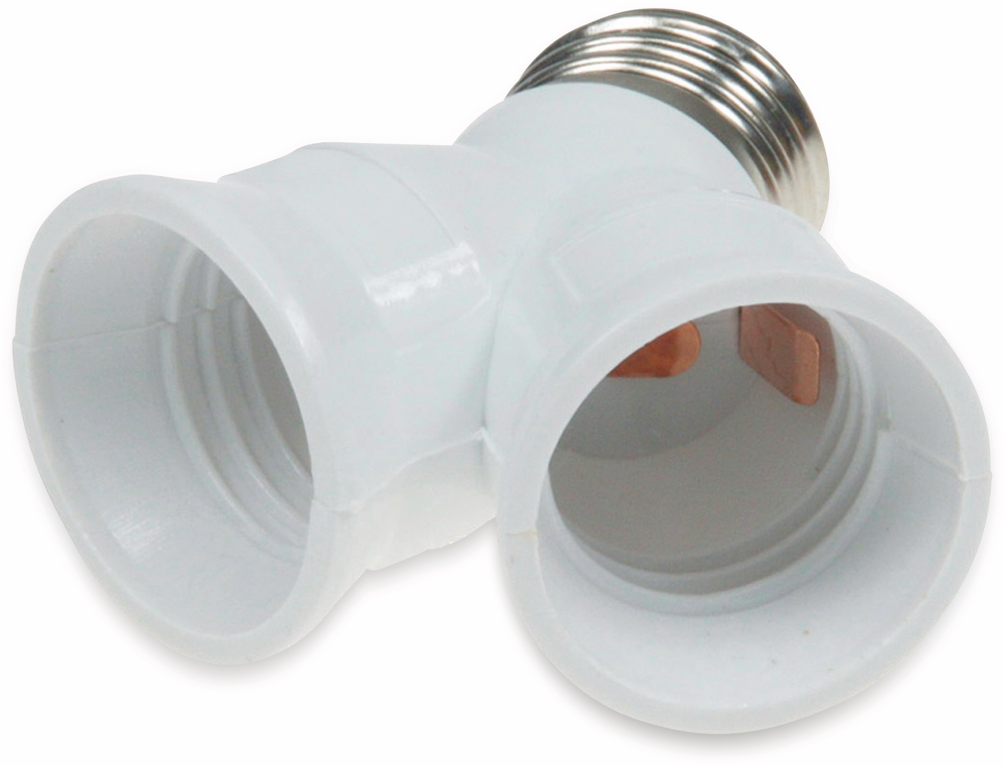 CHILITEC E27-Fassung "Duo" 21078, Adapter auf 2x E27-Schraubfassungen, weiß CHILITEC E27-Fassung "Duo" 21078, Adapter auf 2x E27-Schraubfassungen, weiß
