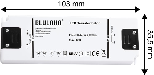 BLULAXA LED Netzteil, 15 W für 12 V- LED-Lampen u. Stripes BLULAXA LED Netzteil, 15 W für 12 V- LED-Lampen u. Stripes