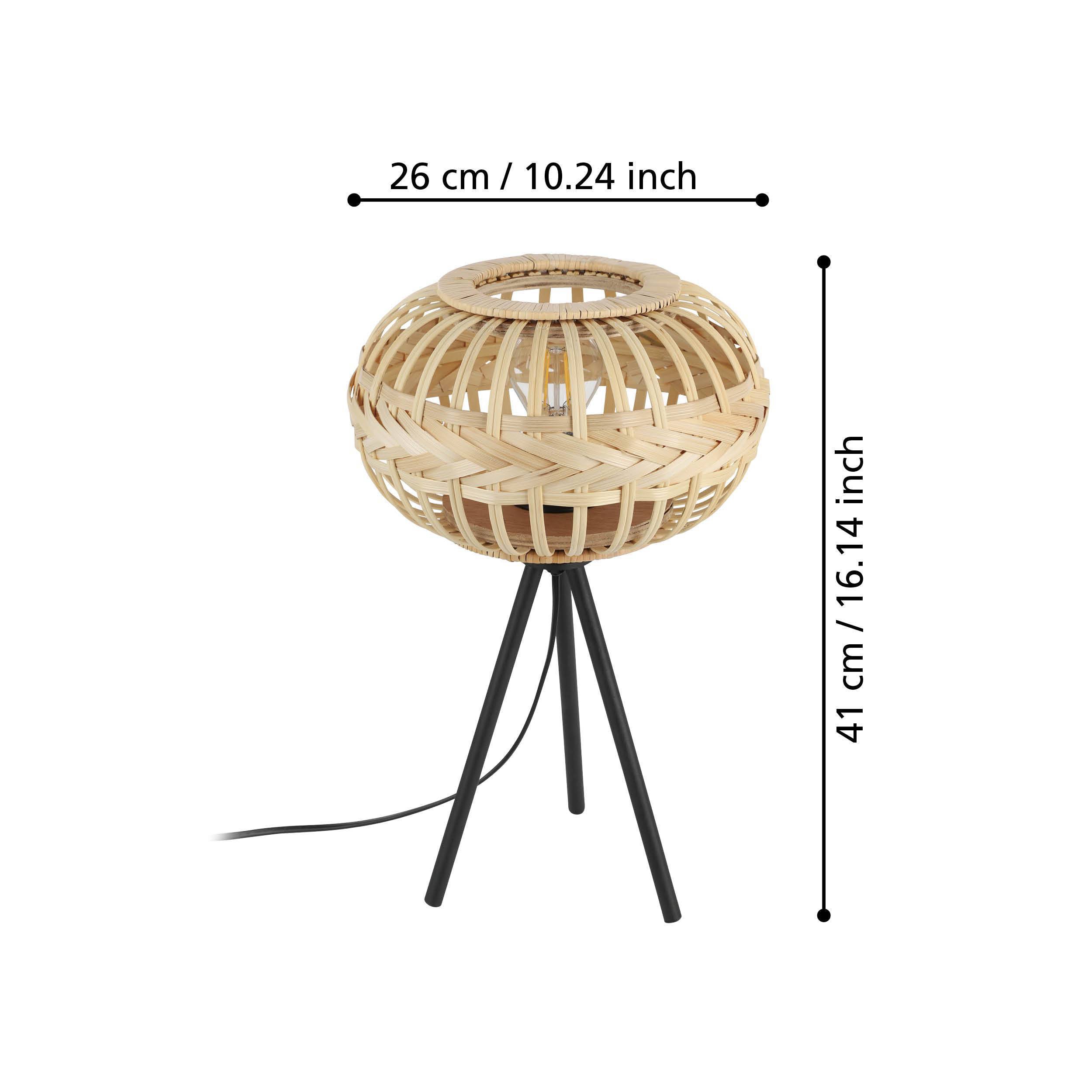 EGLO Tischleuchte 43865 Holz natur, für E27, max. 40 W EGLO Tischleuchte 43865 Holz natur, für E27, max. 40 W