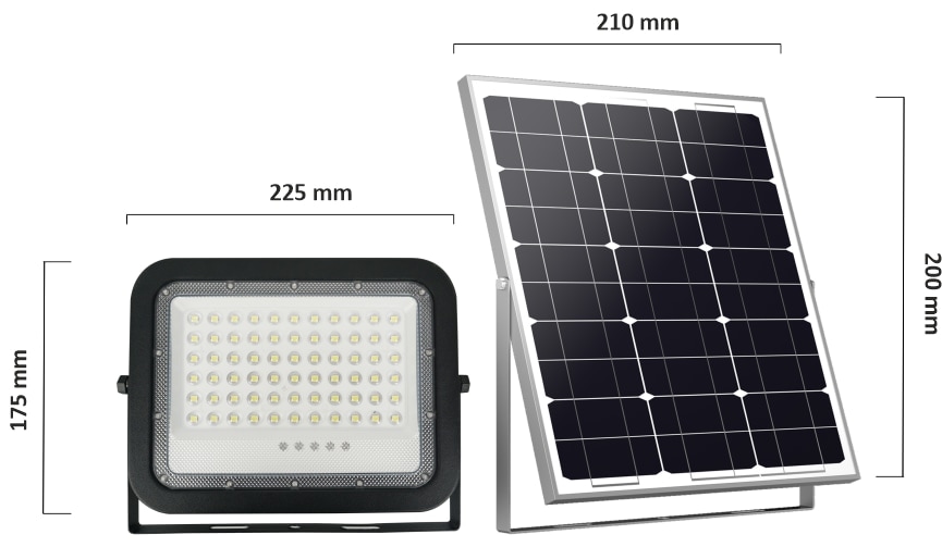 ENOVALITE Solar LED-Fluter, mit Akku, 200 W, 2600 lm, 6500 K ENOVALITE Solar LED-Fluter, mit Akku, 200 W, 2600 lm, 6500 K