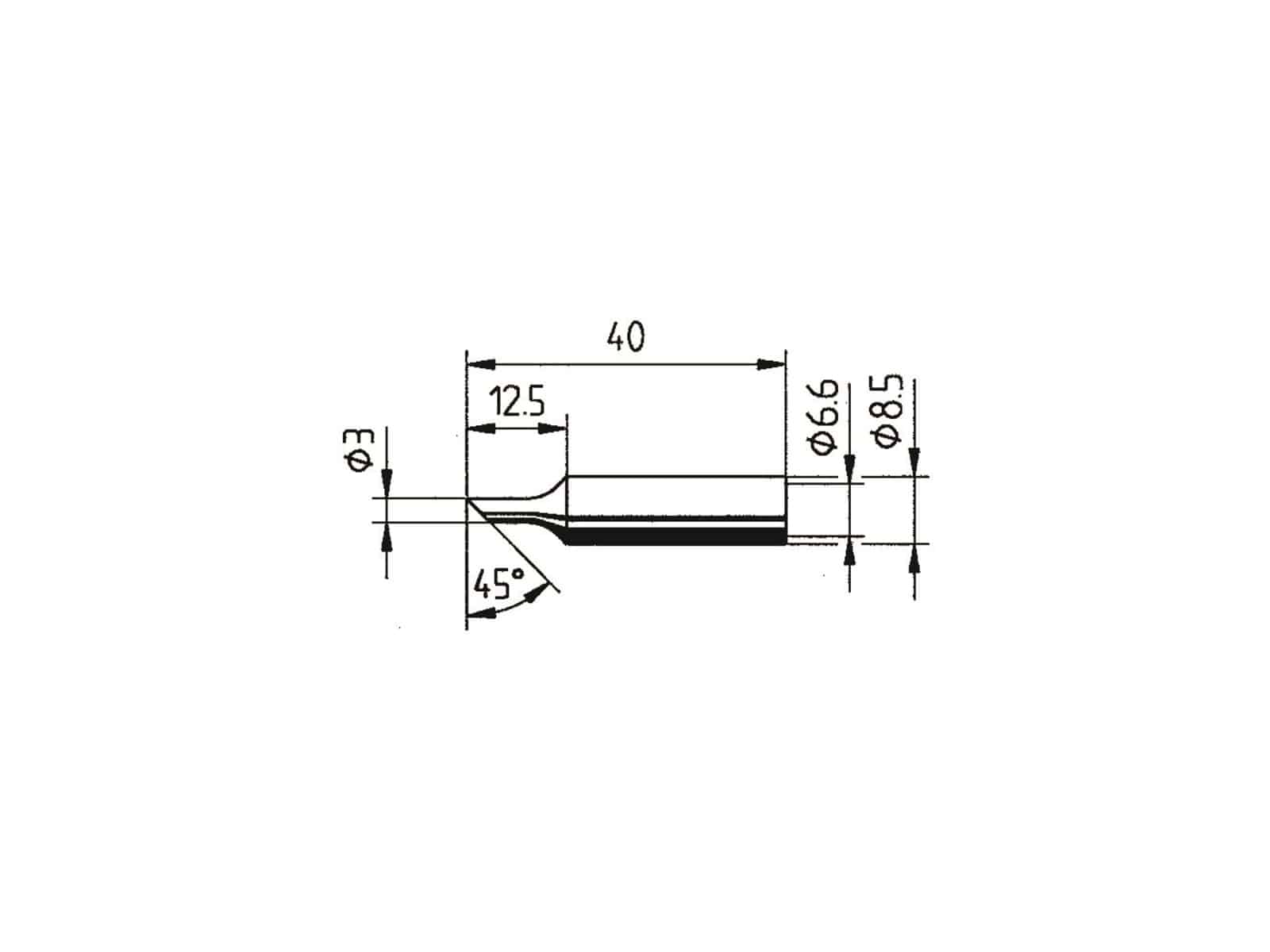 ERSA Lötspitze, 0832TDLF/SB, angeschrägt, gerade, 3,00 mm ERSA Lötspitze, 0832TDLF/SB, angeschrägt, gerade, 3,00 mm