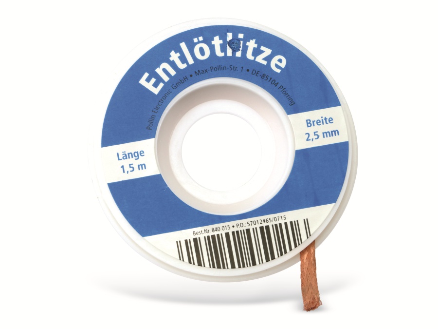 Entlötlitze, 2,5 mm, 1,5 m Entlötlitze, 2,5 mm, 1,5 m