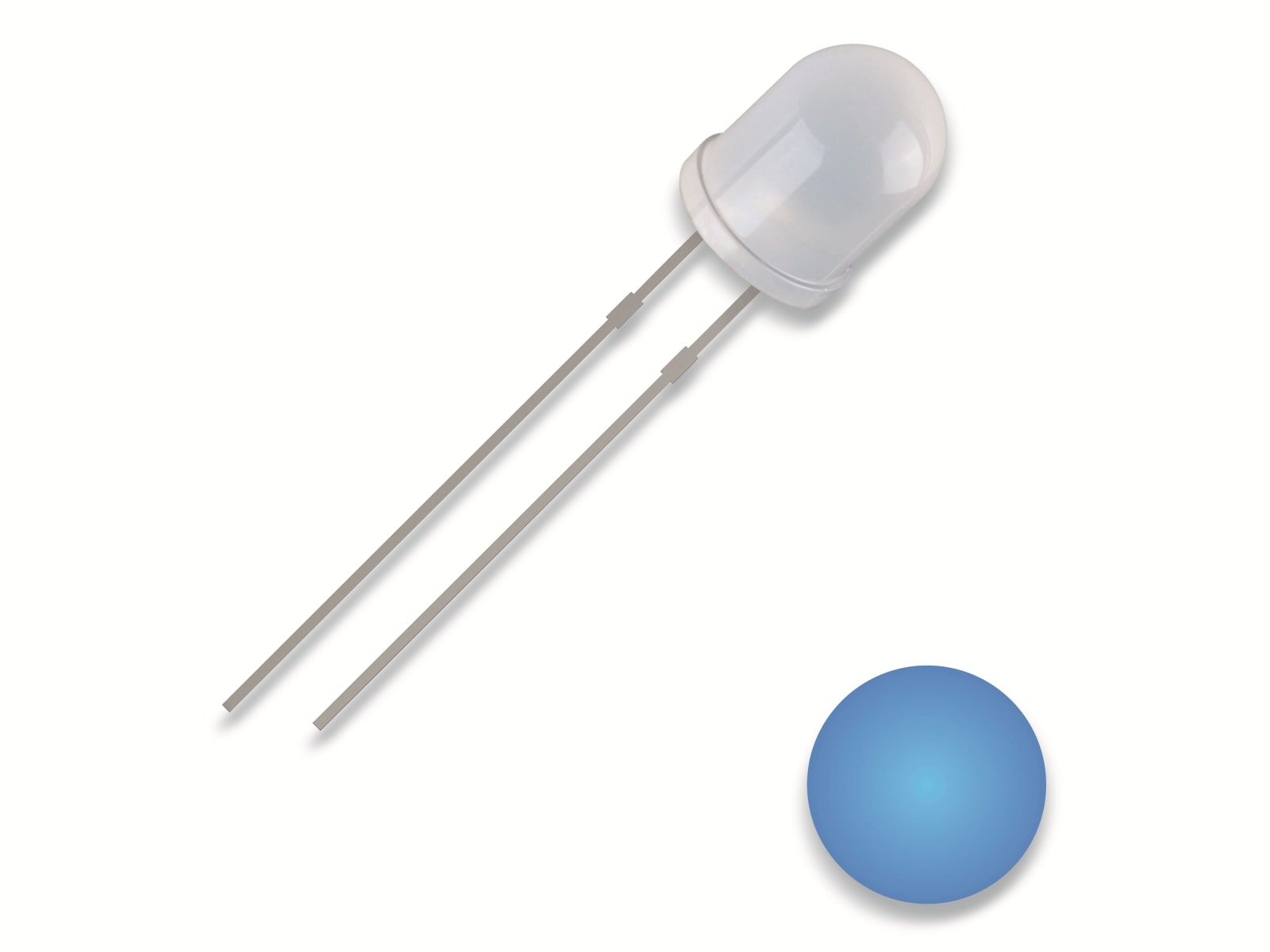 QUADRIOS LED, 3 mm, Blau, 2,54 mm QUADRIOS LED, 3 mm, Lichtfarbe: Blau, Gehäusefarbe: Diffus, 1300 mcd, 460 nm, 2,54 mm