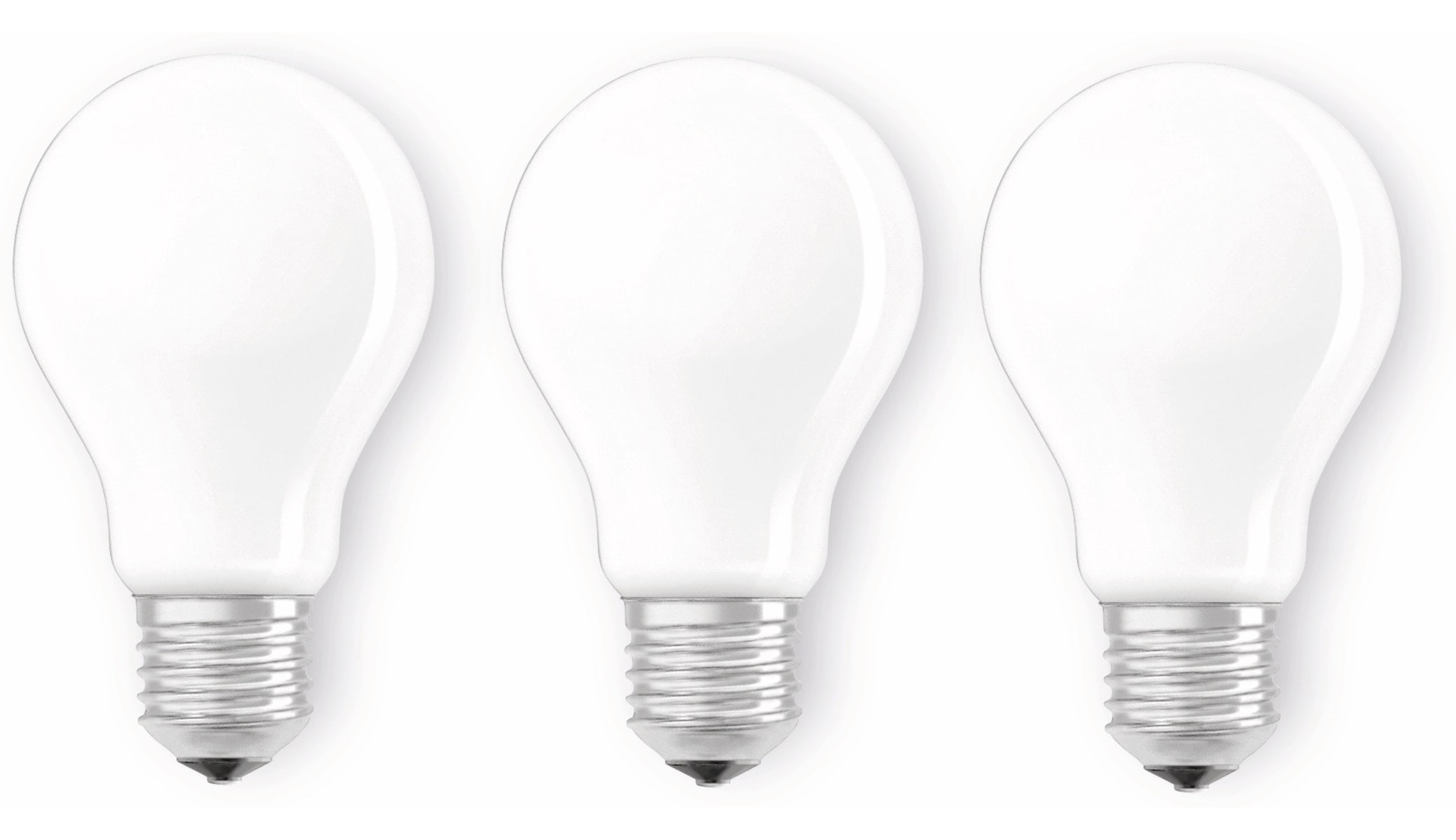 OSRAM LED-Lampe BASE A60, E27, EEK: E 7 W, 806 lm, 2700 K, 3 Stück OSRAM LED-Lampe BASE A60, E27, EEK: E 7 W, 806 lm, 2700 K, 3 Stück