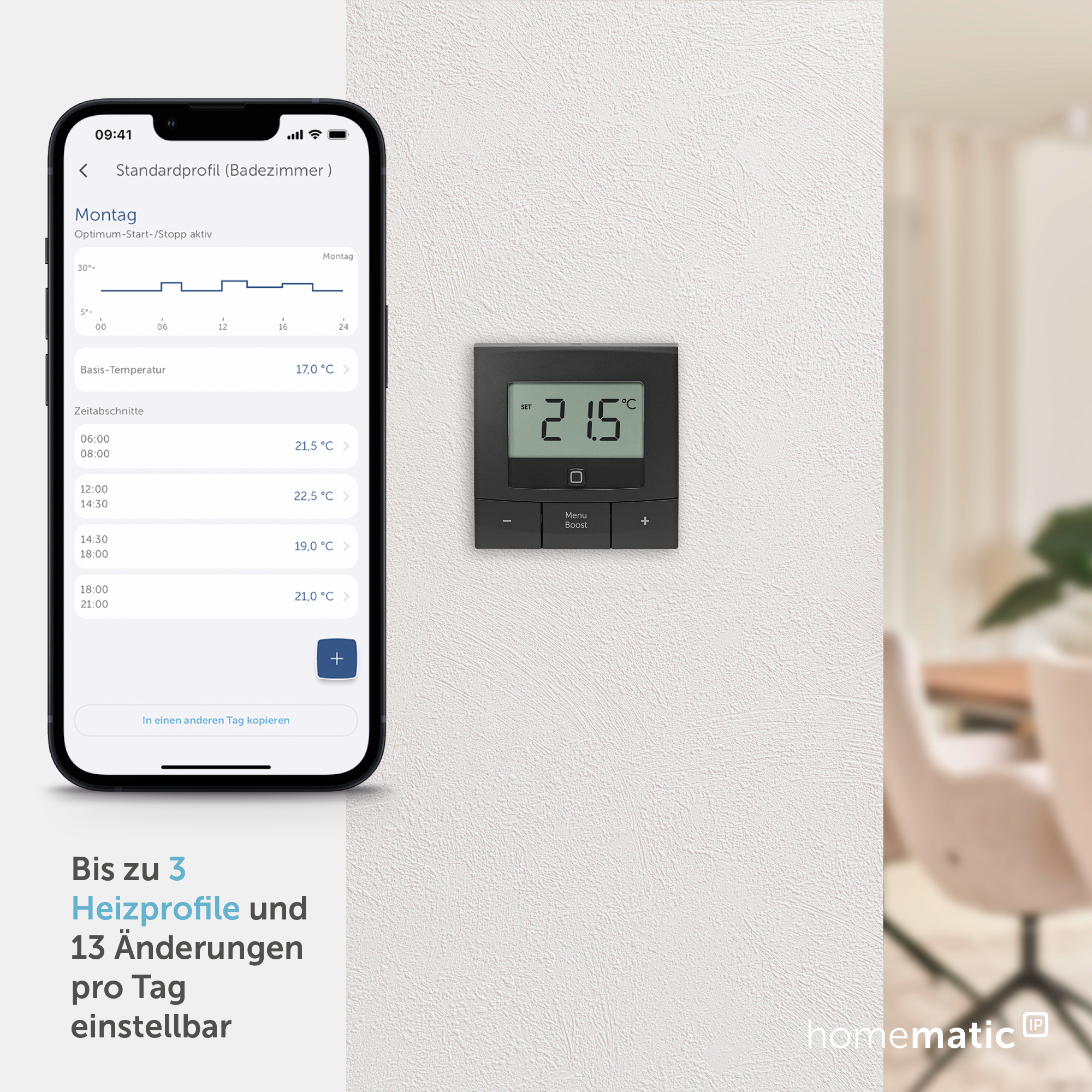 HOMEMATIC IP Smart Home 160554A0, Wandthermostat basic, anthrazit HOMEMATIC IP Smart Home 160554A0, Wandthermostat basic, anthrazit