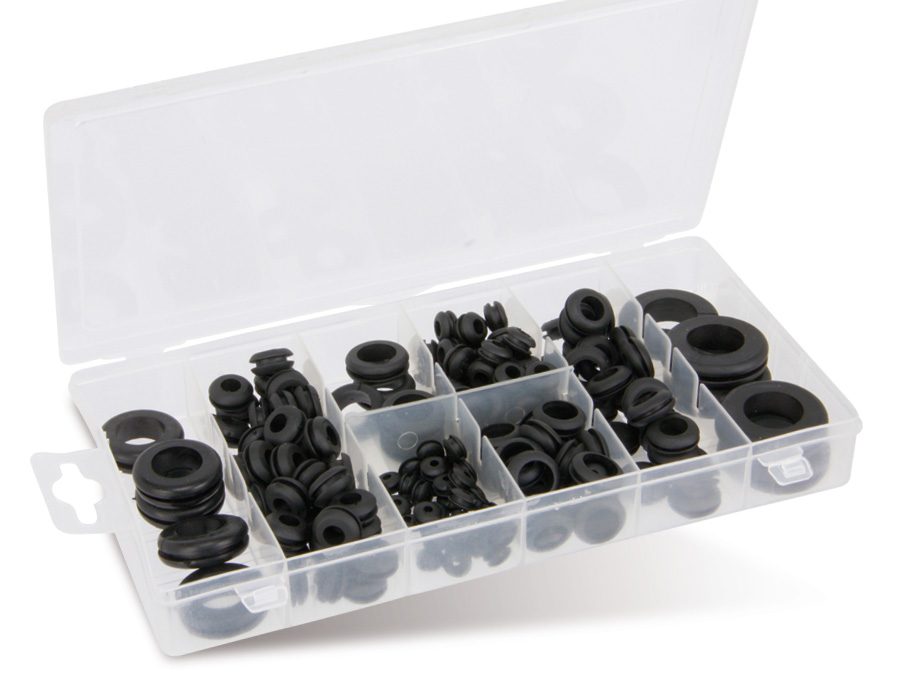 BGS TECHNIC Sortiment Gummi-Durchgangstüllen, 180-teilig BGS TECHNIC Sortiment Gummi-Durchgangstüllen, 180-teilig