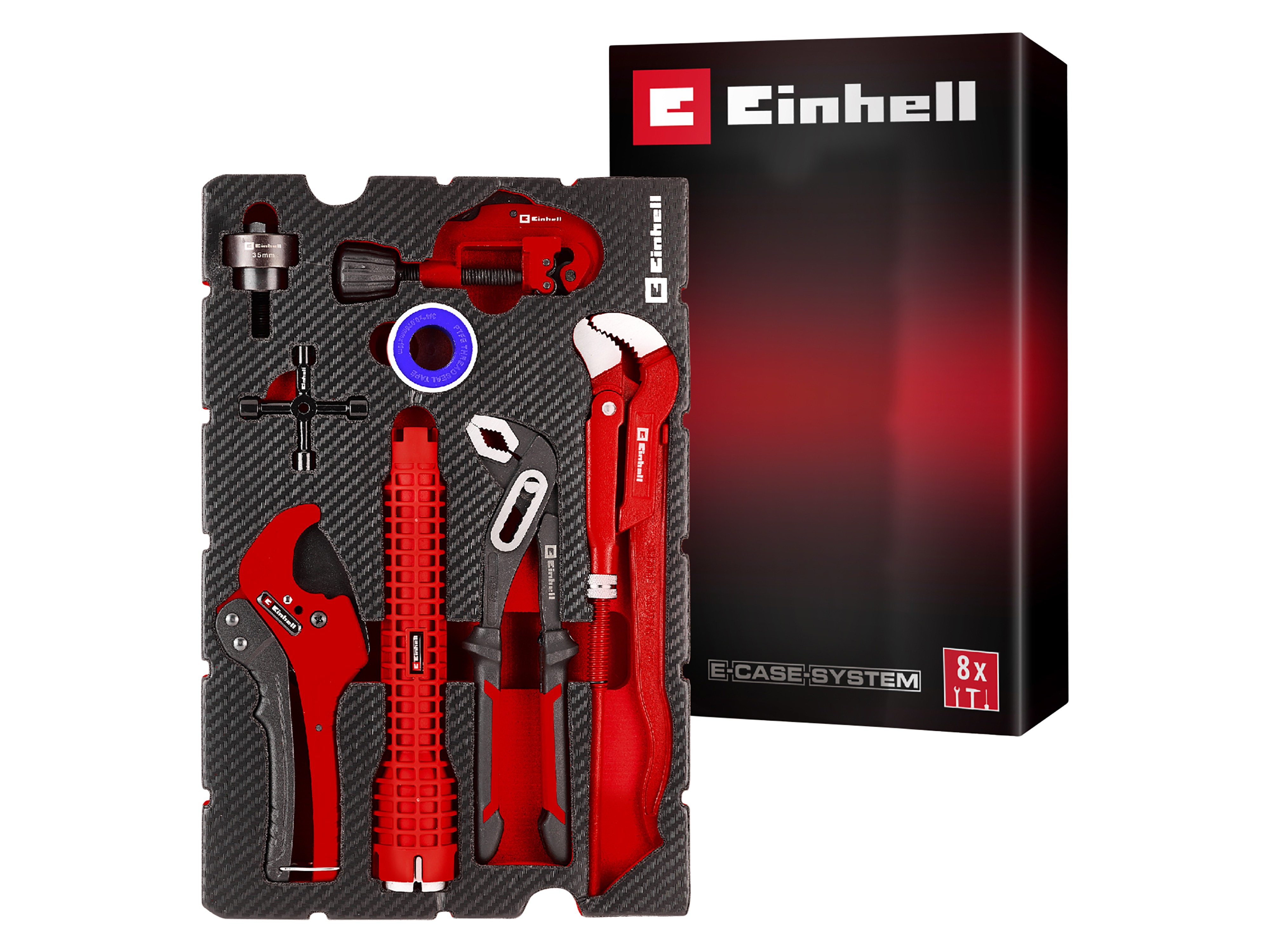 EINHELL E-Case-Einleger Sanitärinstallation Klempner-Set, 370527, 8-teilig EINHELL E-Case-Einleger Sanitärinstallation Klempner-Set, 370527, 8-teilig