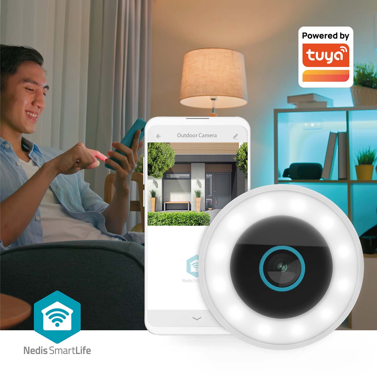 NEDIS SmartLife Outdoor Kamera, WIFICO15CWT, 3MP Full HD 1296p, Wi-Fi, Spotlight, IP65 NEDIS SmartLife Outdoor Kamera, WIFICO15CWT, 3MP Full HD 1296p, Wi-Fi, Spotlight, IP65