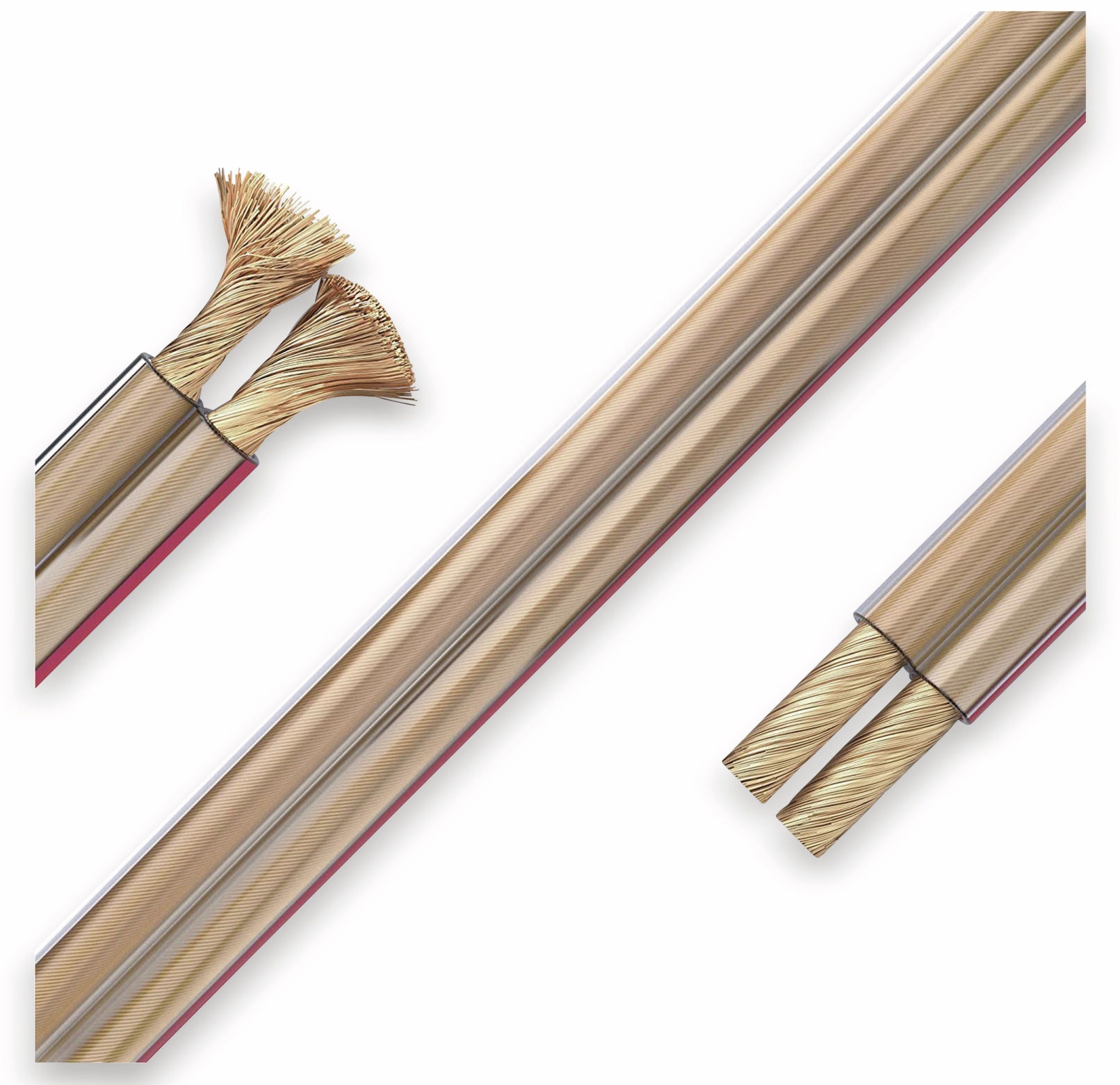 PURELINK Lautsprecherkabel, 2x1,5 mm², 25 m, transparent, OFC