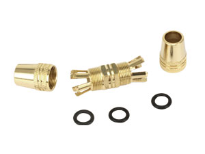 Koaxial-Kabelverbinder, vergoldet, 8 mm Koaxial-Kabelverbinder, vergoldet, 8 mm