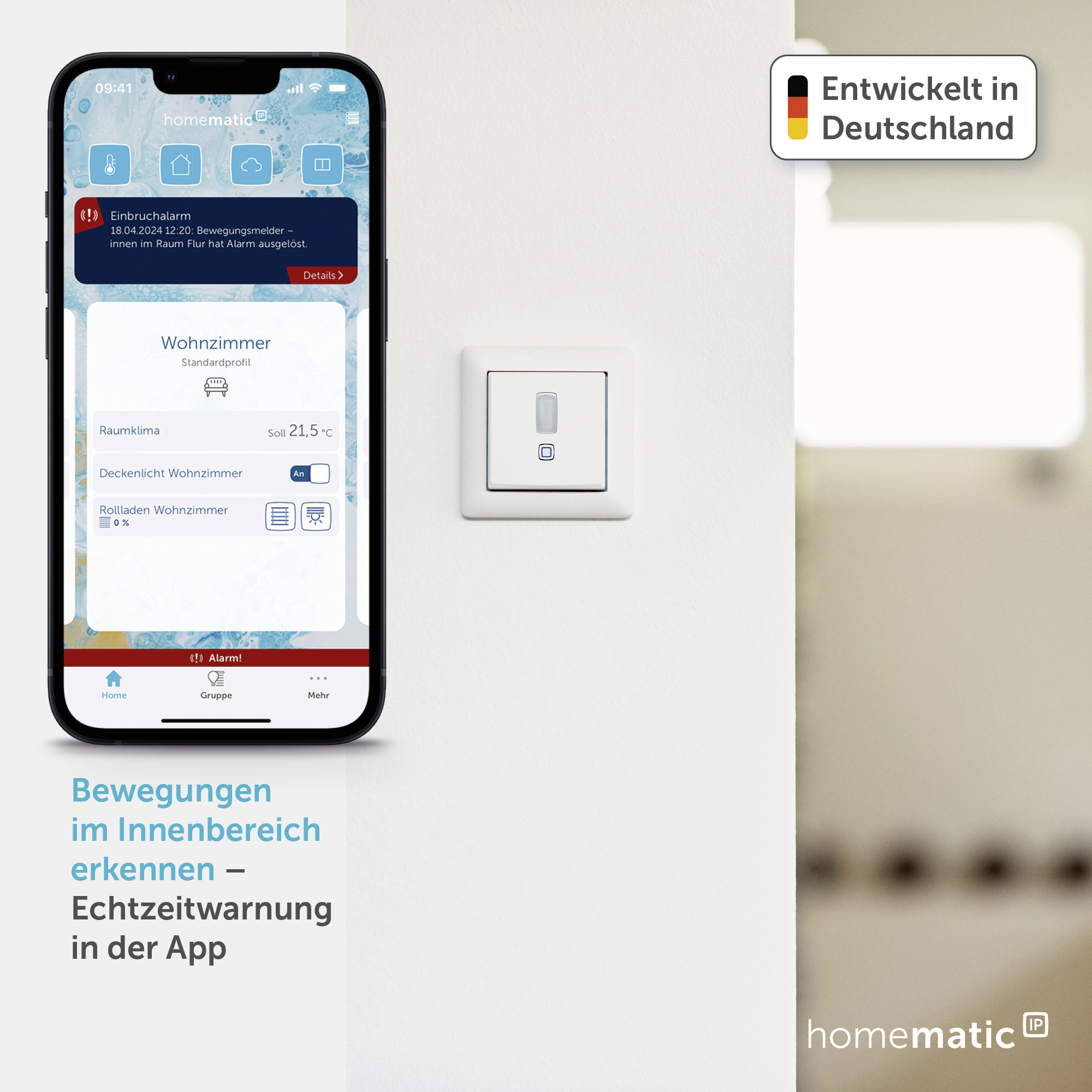 HOMEMATIC IP 156242A0 Bewegungsmelder für 55er Rahmen, innen HOMEMATIC IP 156242A0 Bewegungsmelder für 55er Rahmen, innen