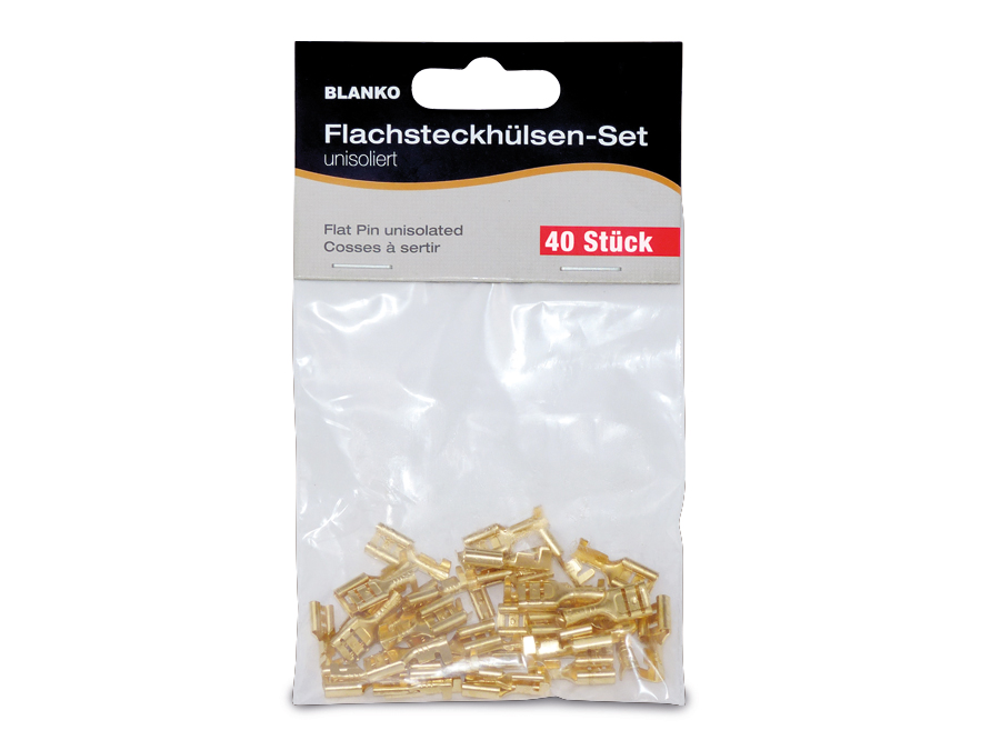 Sortiment Flachsteckhülsen, 40-teilig Sortiment Flachsteckhülsen, 40-teilig