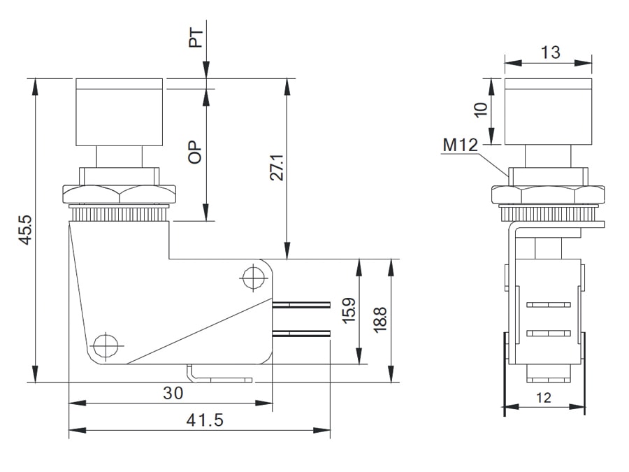 Einbau-Drucktaster DS438, 7,5 A/250 V~, rot Einbau-Drucktaster DS438, 7,5 A/250 V~, rot