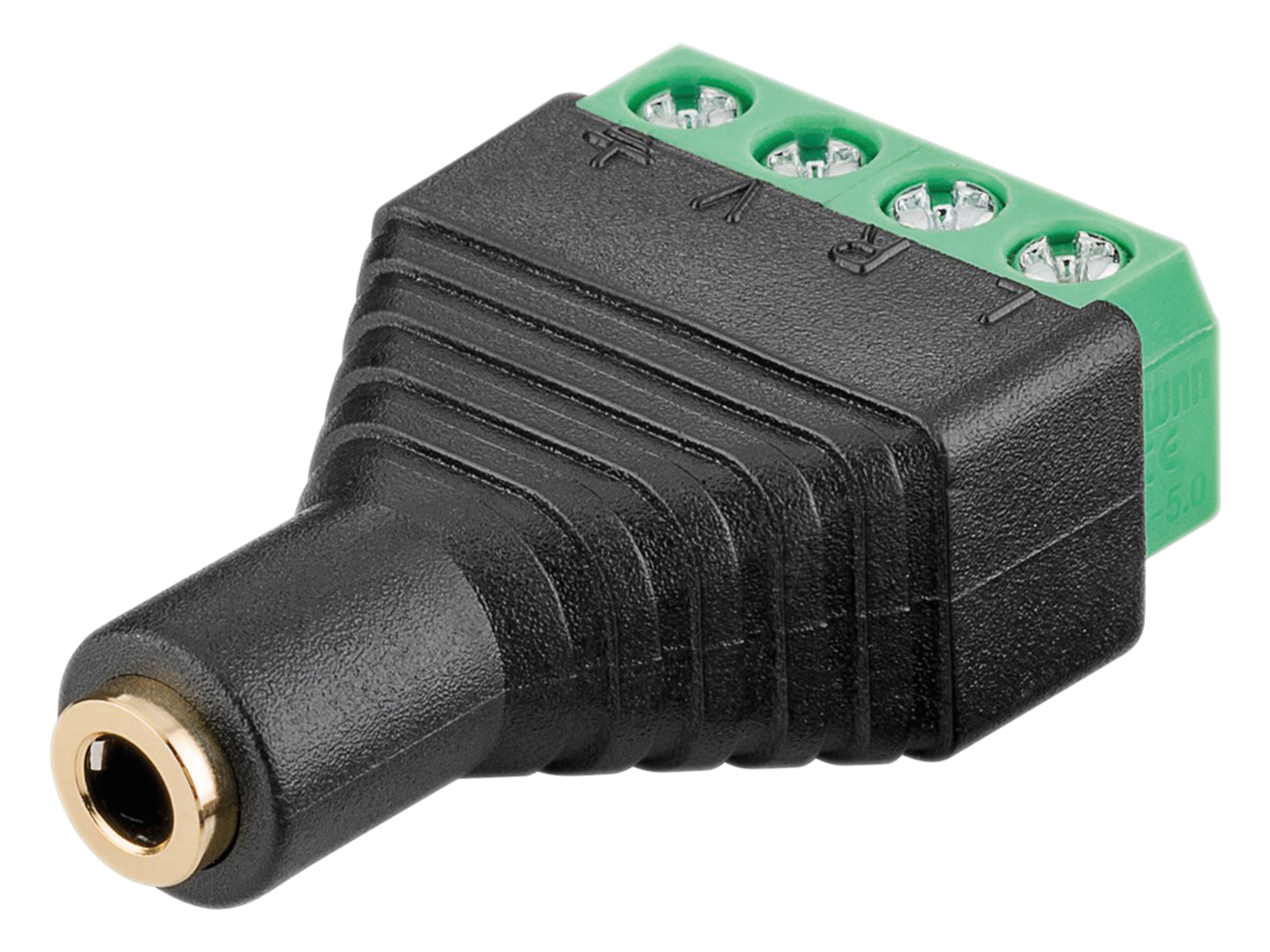 GOOBAY Terminal Block 59200, 4-pin auf 3,5 mm Klinkenbuchse GOOBAY Terminal Block 59200, 4-pin auf 3,5 mm Klinkenbuchse