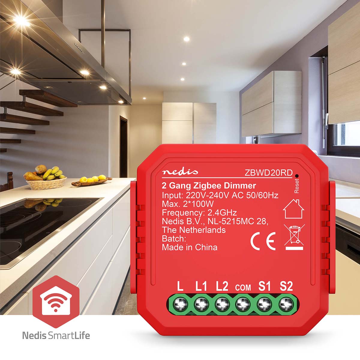 NEDIS Power Switch SmartLife, Einbaumodul, Doppelter Triac-Dimmer NEDIS Power Switch SmartLife, Einbaumodul, Doppelter Triac-Dimmer