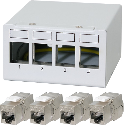 LOGILINK Patchpanel NK4090 4Port inkl. 4 CAT6A Modulen LOGILINK Patchpanel NK4090 4Port inkl. 4 CAT6A Modulen