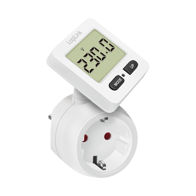 LOGILINK Energiekosten-Messgerät EM0004, Display 180° drehbar, weiß