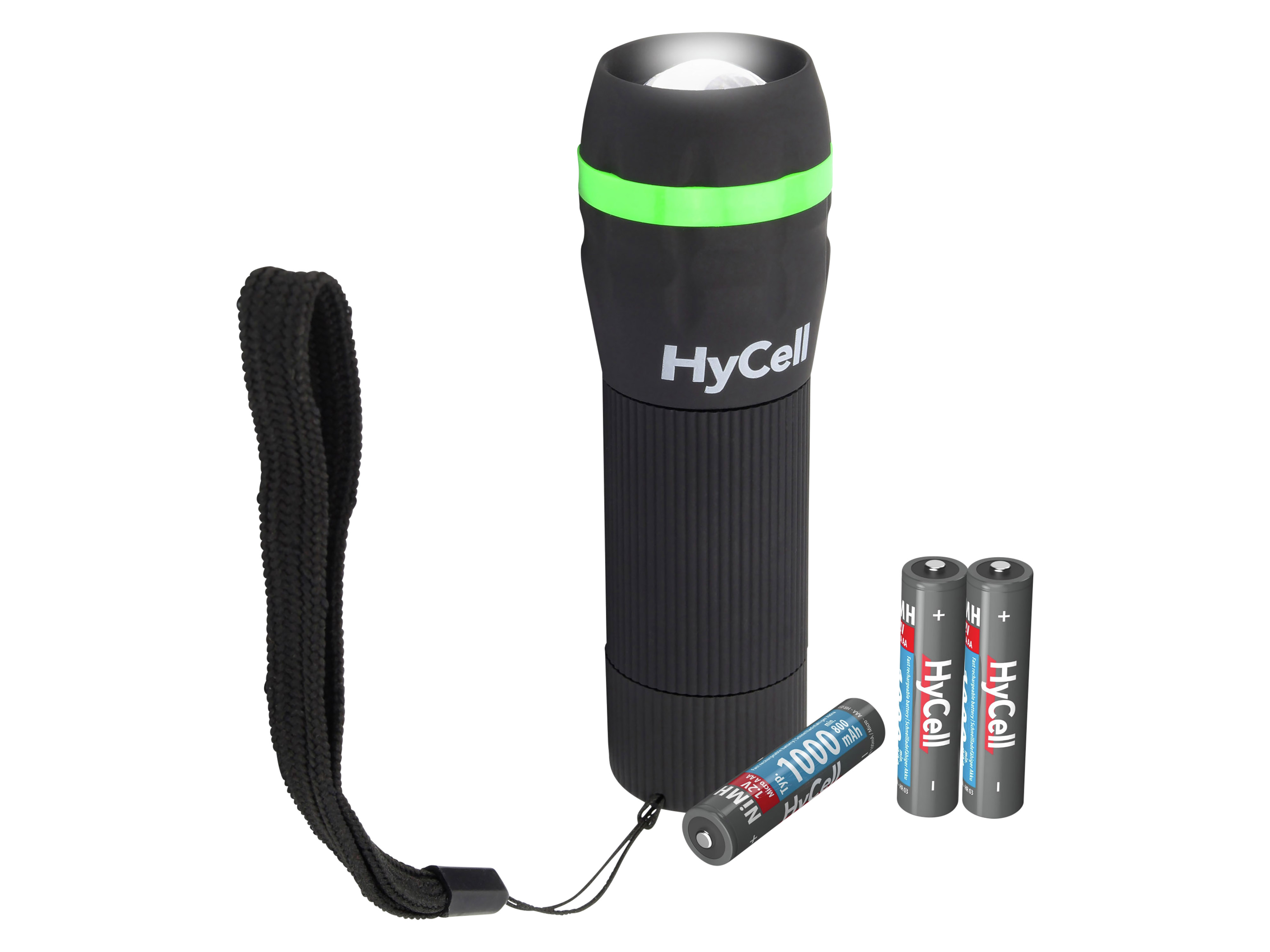 HYCELL LED-Taschenlampe Zoom, Kunststoff, 1W, 55 lm, batteriebetrieben