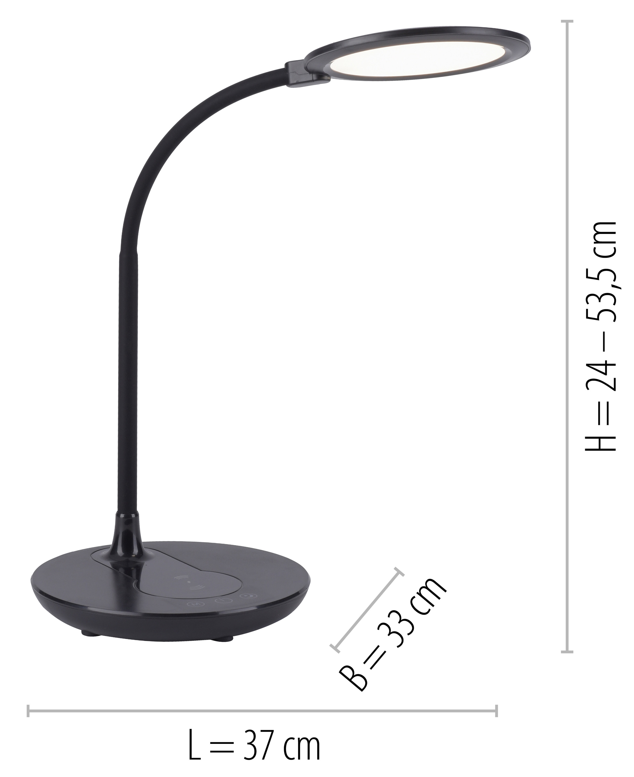 JUST LIGHT LED-Tischleuchte 14416-18 schwarz, 5 W, 600 lm, CCT, Handy-Ladefunktion JUST LIGHT LED-Tischleuchte 14416-18 schwarz, 5 W, 600 lm, CCT, Handy-Ladefunktion