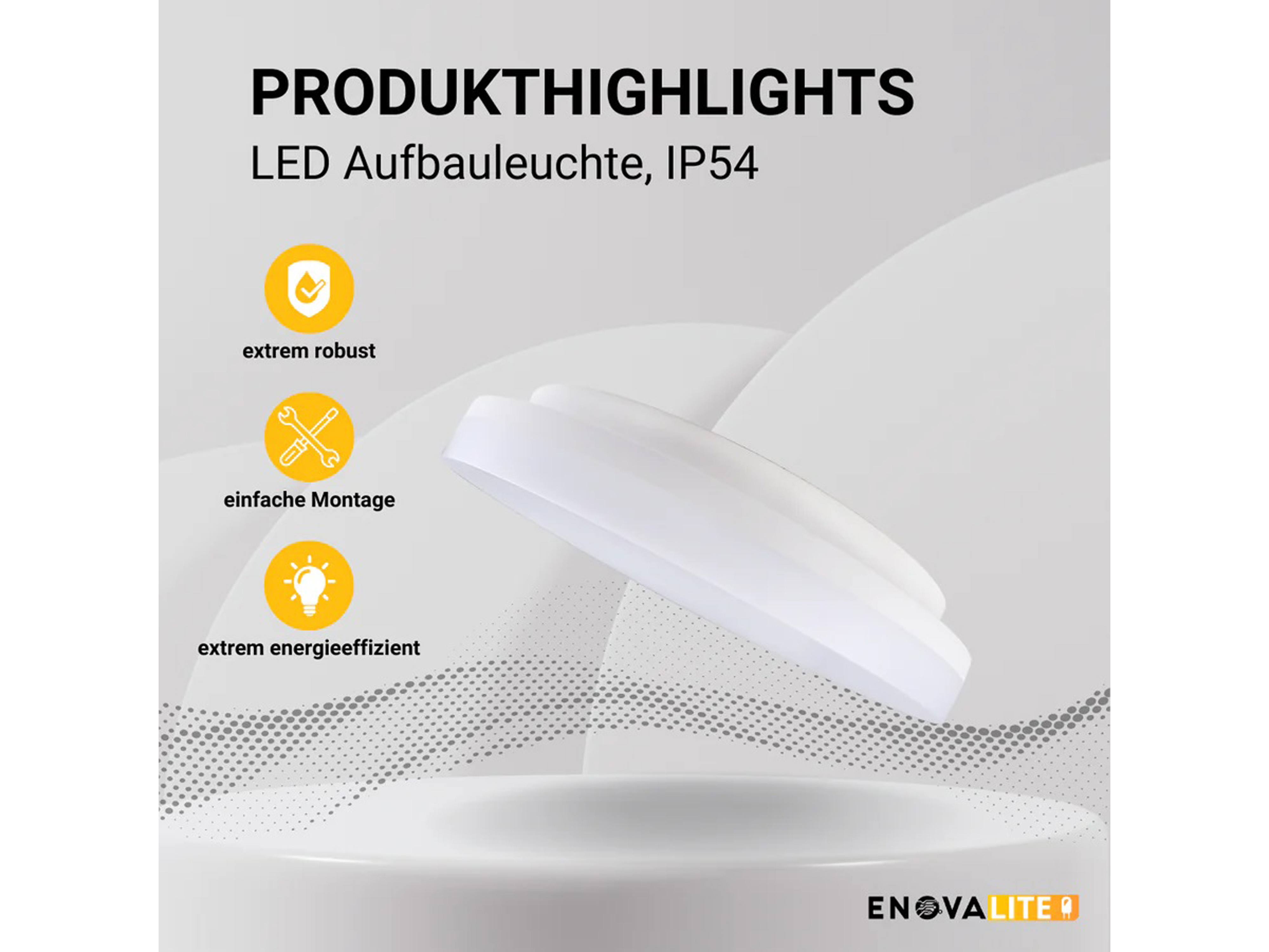 ENOVALITE LED-Deckenleuchte, EEK: F, 30W, 3225lm, 4000K, Ø330mm ENOVALITE LED-Deckenleuchte, EEK: F, 30W, 3225lm, 4000K, Ø330mm