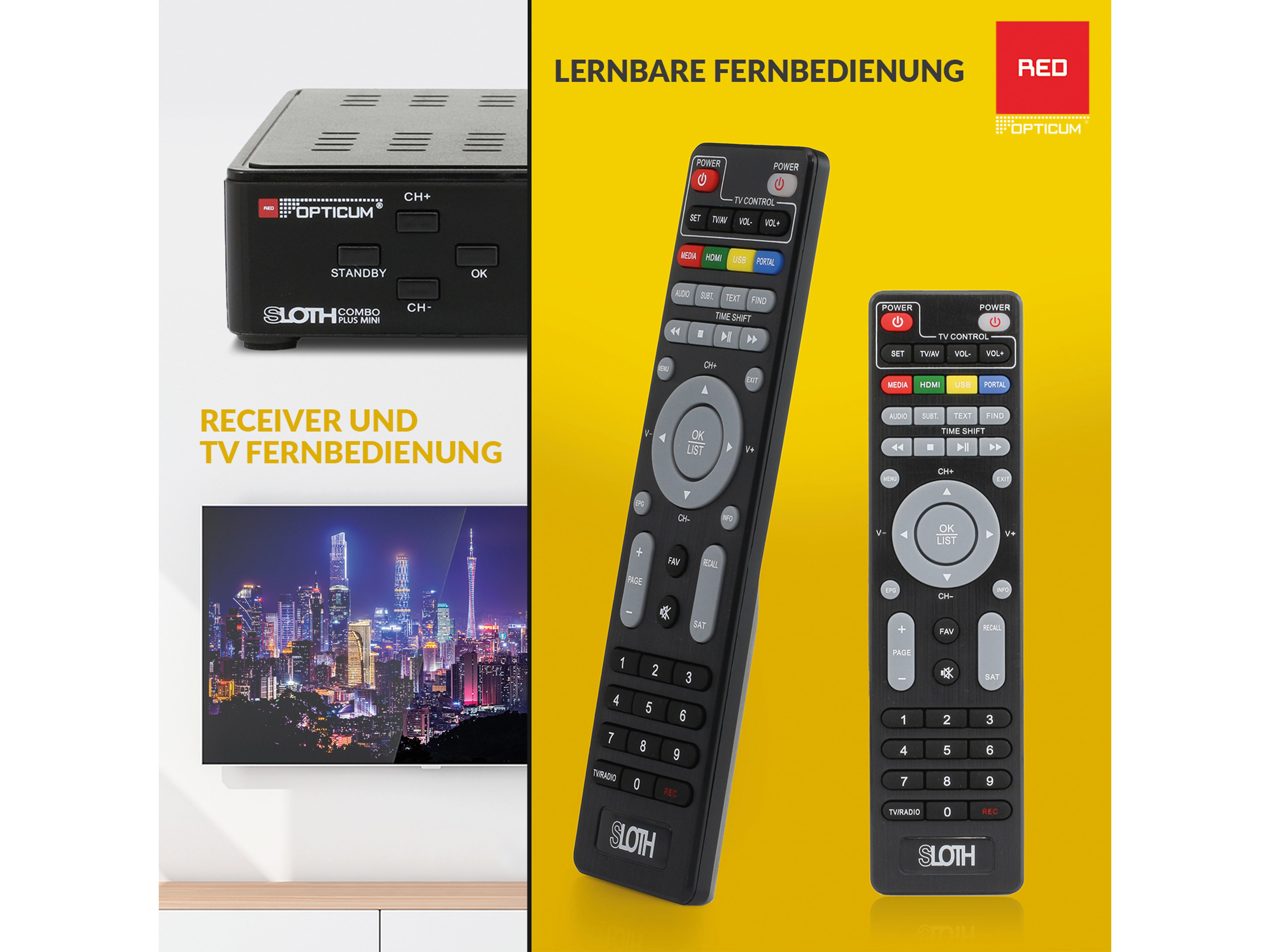 RED OPTICUM SAT-Receiver Sloth Combo plus mini RED OPTICUM SAT-Receiver Sloth Combo plus mini