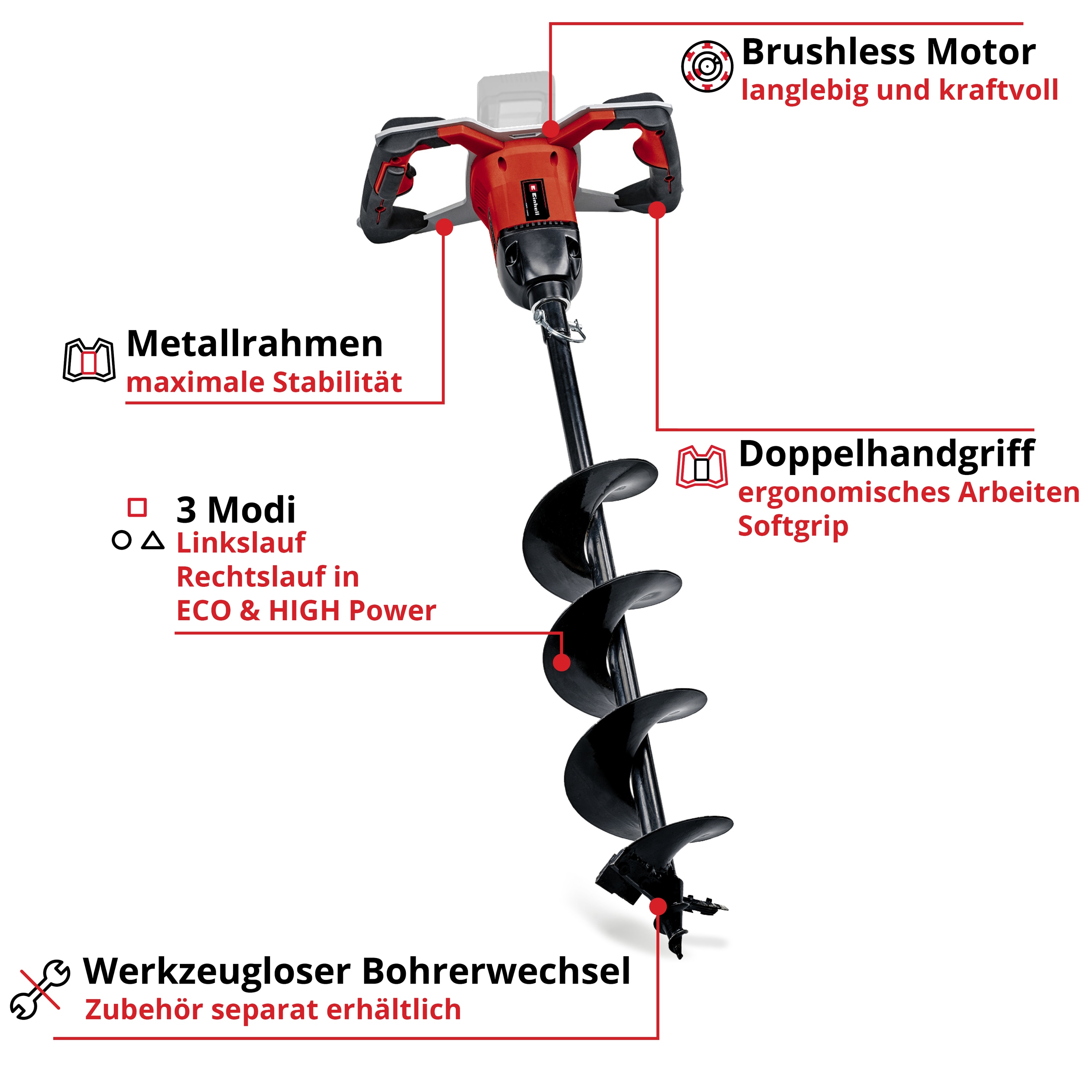 EINHELL PROFESSIONAL Akku-Erdbohrer GP-EA 18/150 Li BL-Solo EINHELL PROFESSIONAL Akku-Erdbohrer GP-EA 18/150 Li BL-Solo