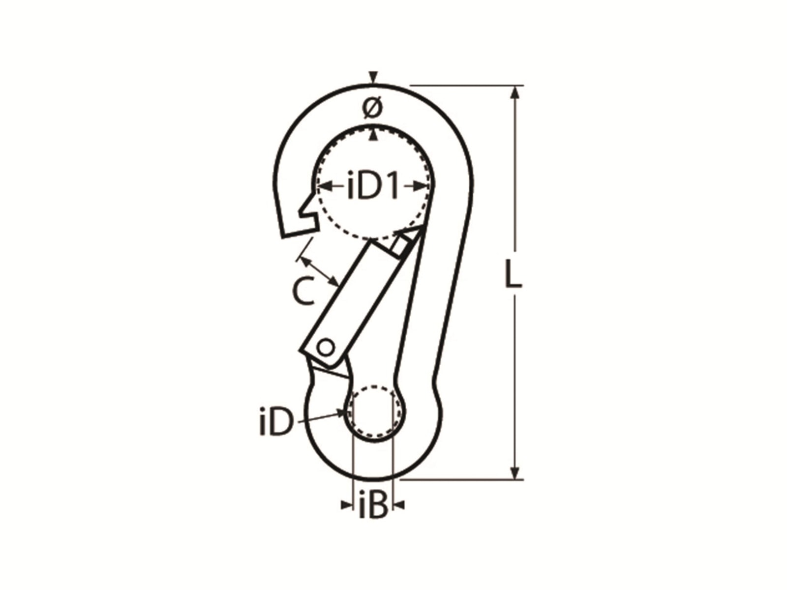 MARINETECH Karabinerhaken Edelstahl A4, 7x70 mm MARINETECH Karabinerhaken Edelstahl A4, 7x70 mm