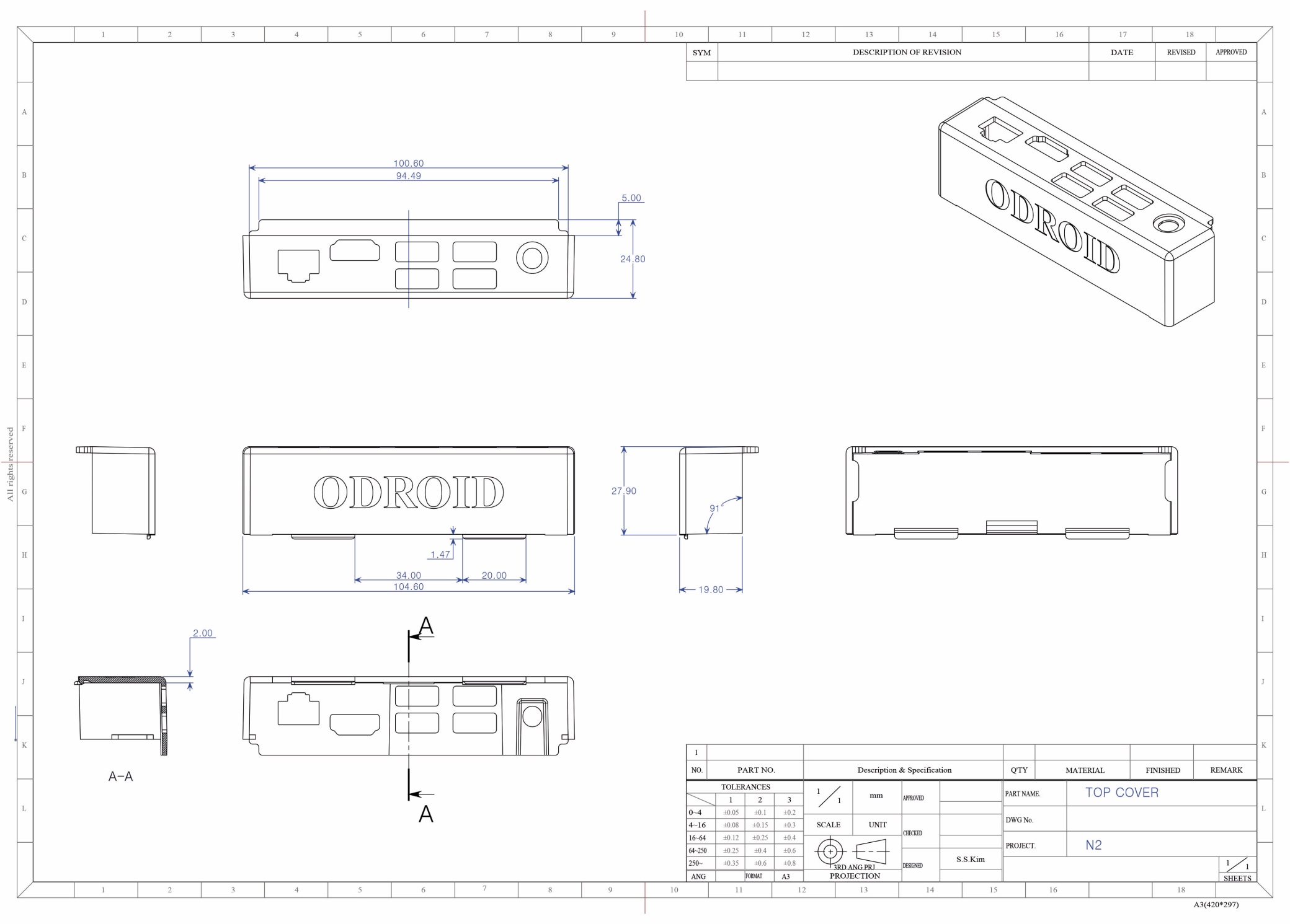 ODROID-N2 Gehäuse transparent - schwarz ODROID-N2 Gehäuse transparent - schwarz
