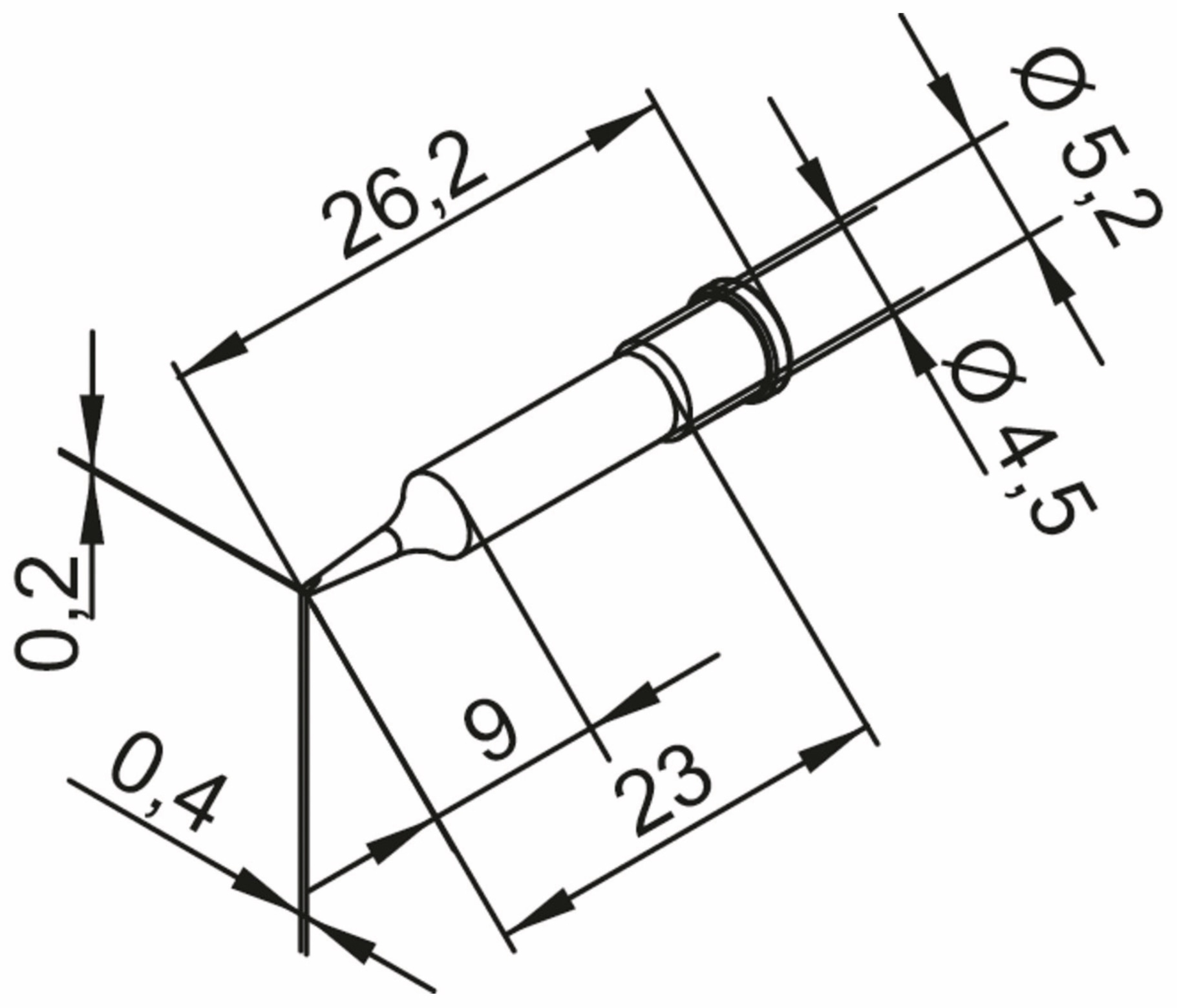 ERSA Lötspitze, 0102CDLF04/SB, meißelförmig, 0,4 mm ERSA Lötspitze, 0102CDLF04/SB, meißelförmig, 0,4 mm
