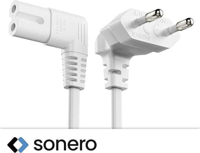 SONERO Netzkabel X-ESW-C7W-030W, Eurostecker, 90°, weiß, 3m SONERO Netzkabel X-ESW-C7W-030W, Eurostecker, 90°, weiß, 3m