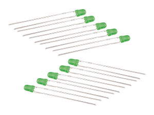 LED, grün, Ø 3 mm, 10 Stück