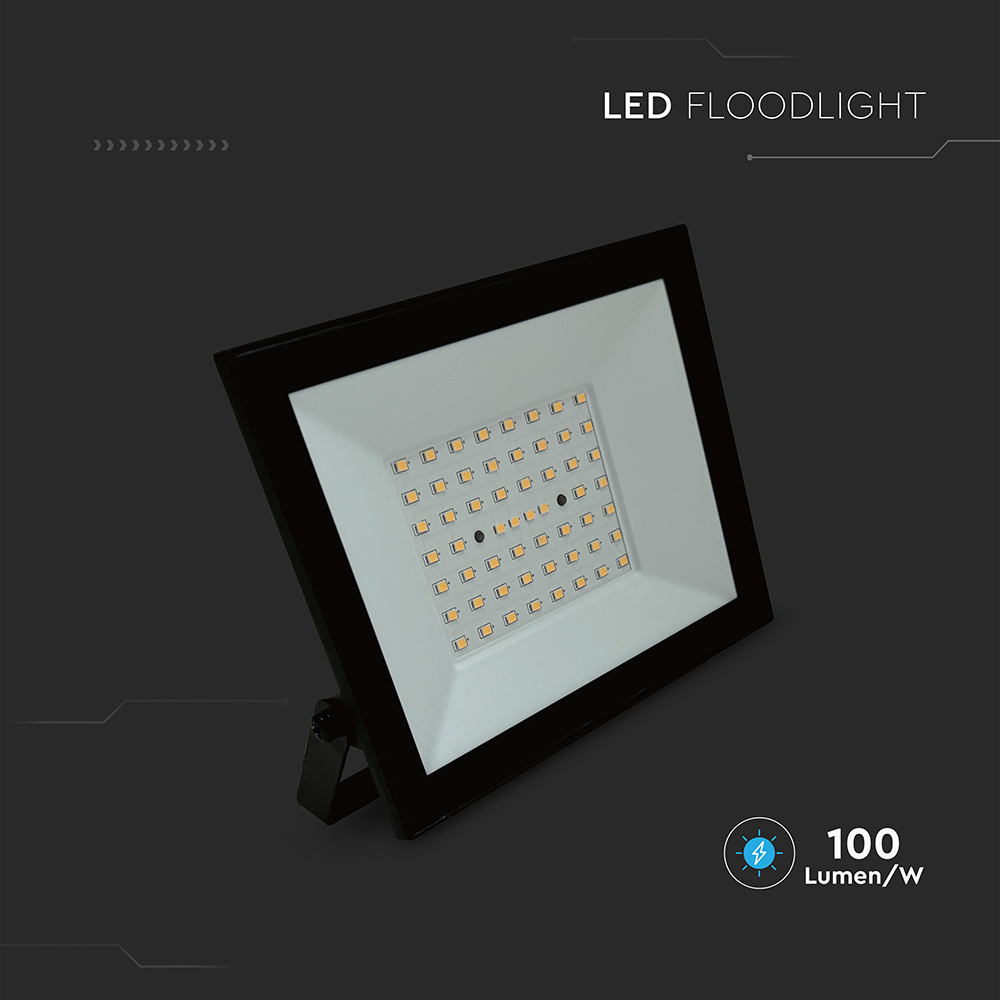 V-TAC LED-Fluter, VT-44054, 50 W, 4000K, EEK: F, 4000 lm, neutralweiß, IP65, schwarz V-TAC LED-Fluter, VT-44054, 50 W, 4000K, EEK: F, 4000 lm, neutralweiß, IP65, schwarz