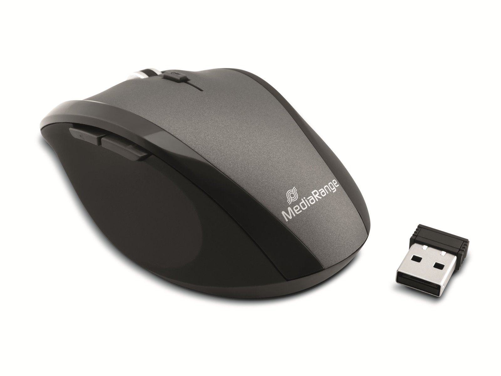 MEDIARANGE Funk-Maus MROS203, 5 Tasten, schwarz/grau MEDIARANGE Funk-Maus MROS203, 5 Tasten, schwarz/grau