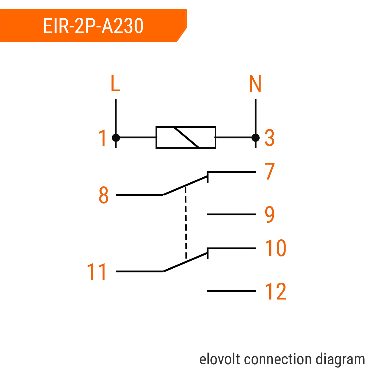 ELOVOLT Schaltrelais EIR-2P-A230, 2x 8 A, 230 V, 2 Wechsler ELOVOLT Schaltrelais EIR-2P-A230, 2x 8 A, 230 V, 2 Wechsler