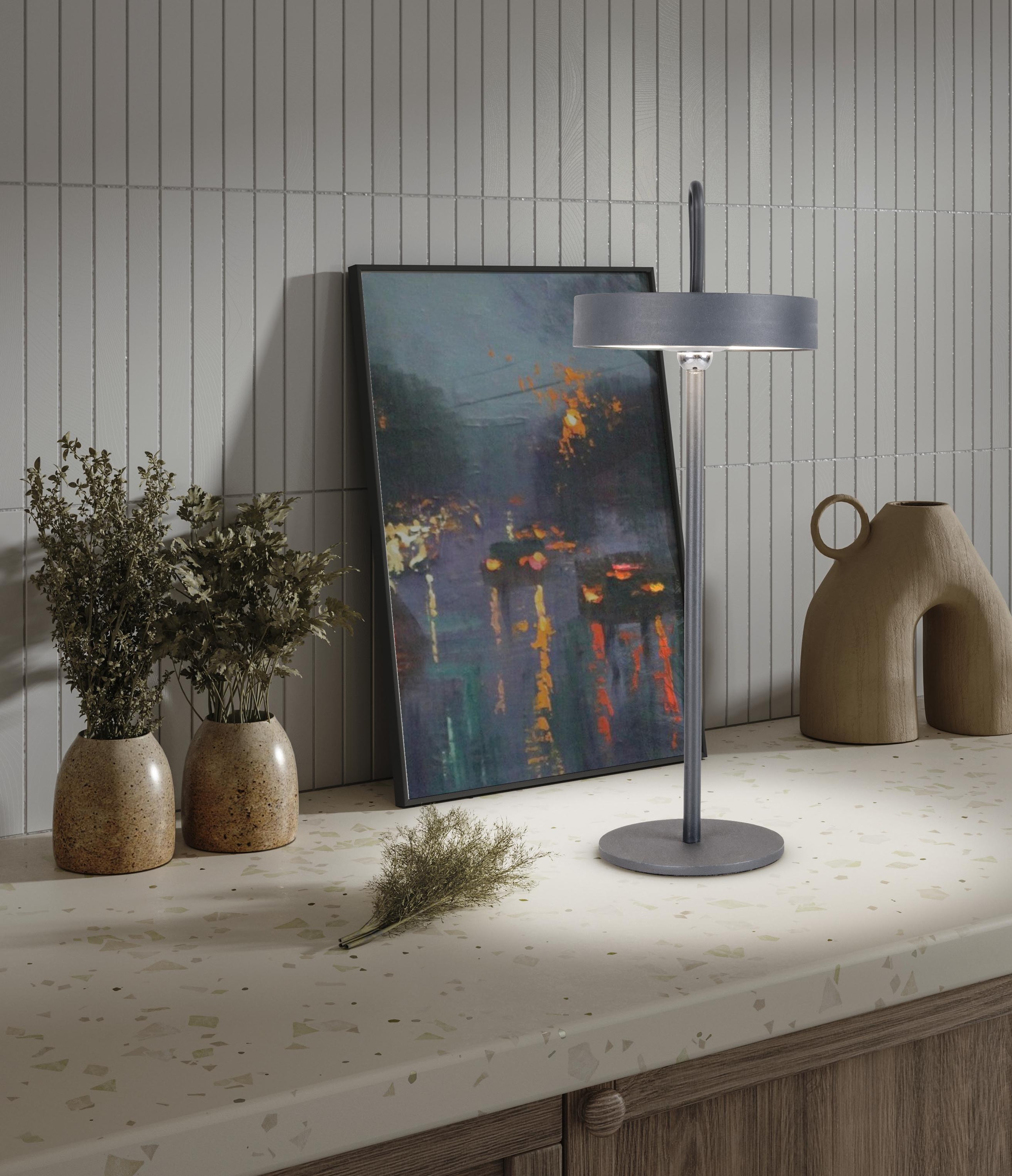NÄVE LED-Tischleuchte 5315316, 3W, 250lm, 3000K, Akku, magnetisch, grau NÄVE LED-Tischleuchte 5315316, 3W, 250lm, 3000K, Akku, magnetisch, grau