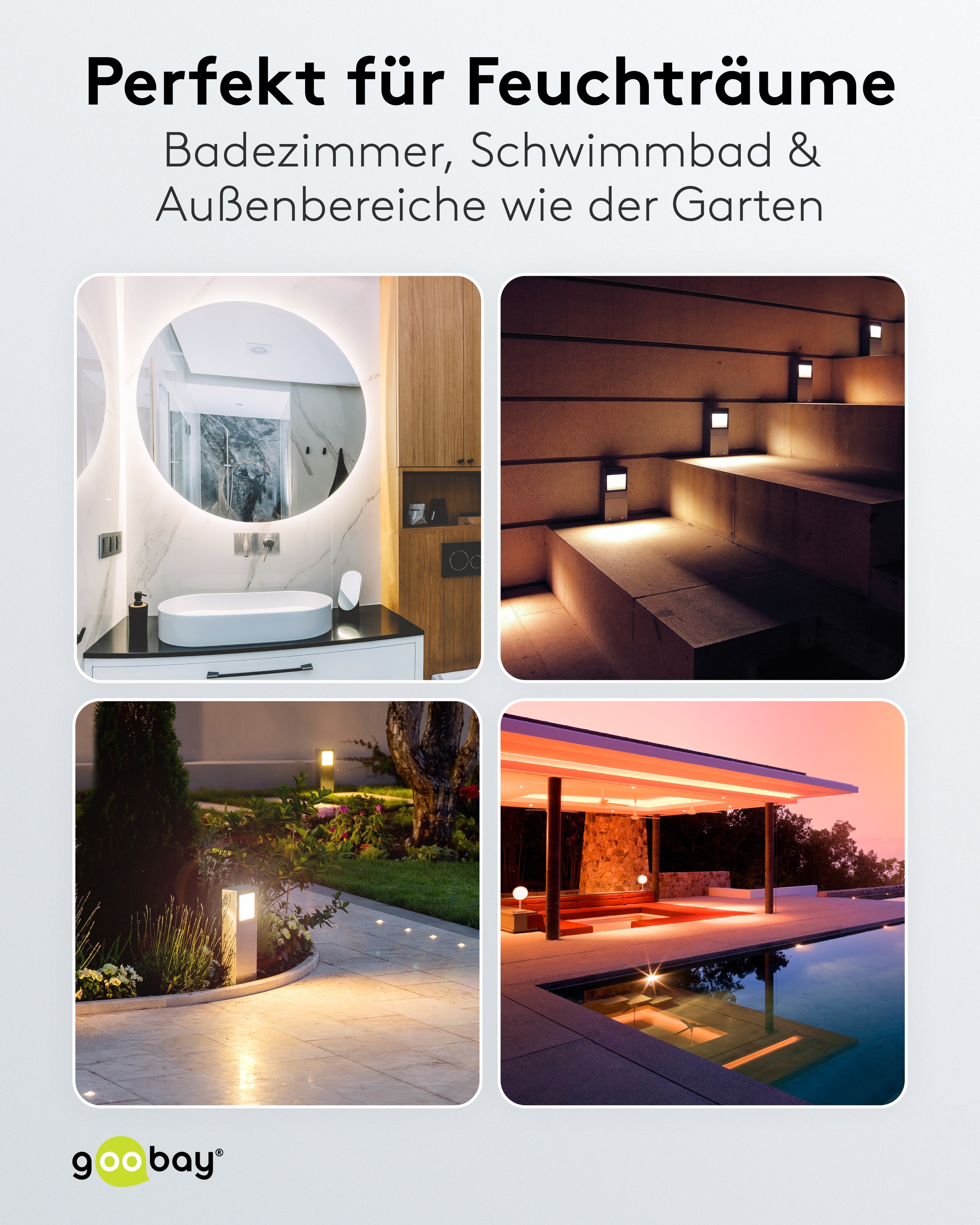 Wetterfester LED-Trafo GOOBAY 24V DC, 100W, 4.16 A, IP67