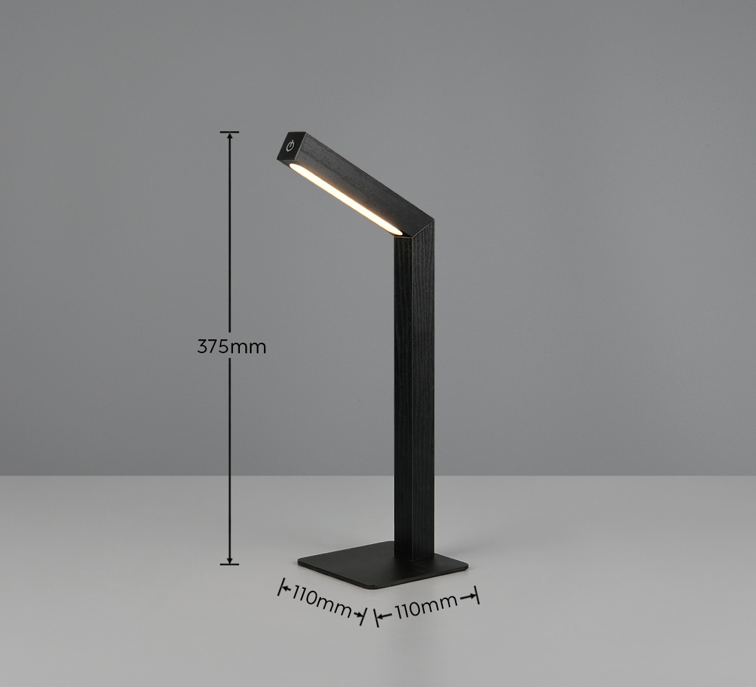 REALITY LED-Akku-Tischleuchte SKIP, R55951132, 2W, 185lm, 3000K, schwarz