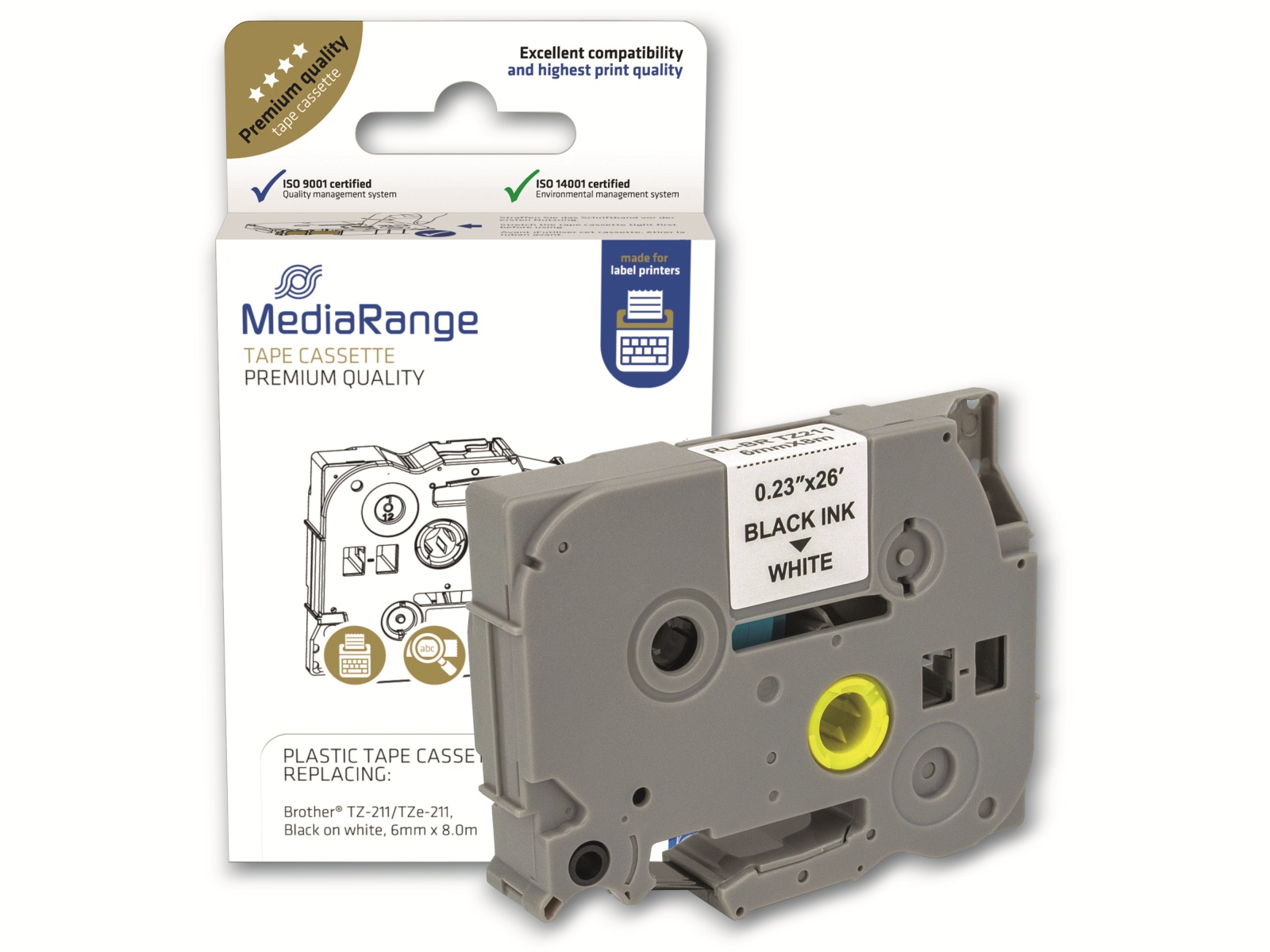 MEDIARANGE Schriftband MRBTZ211, ersetzt Brother TZ-211/TZe-211 MEDIARANGE Schriftband MRBTZ211, ersetzt Brother TZ-211/TZe-211
