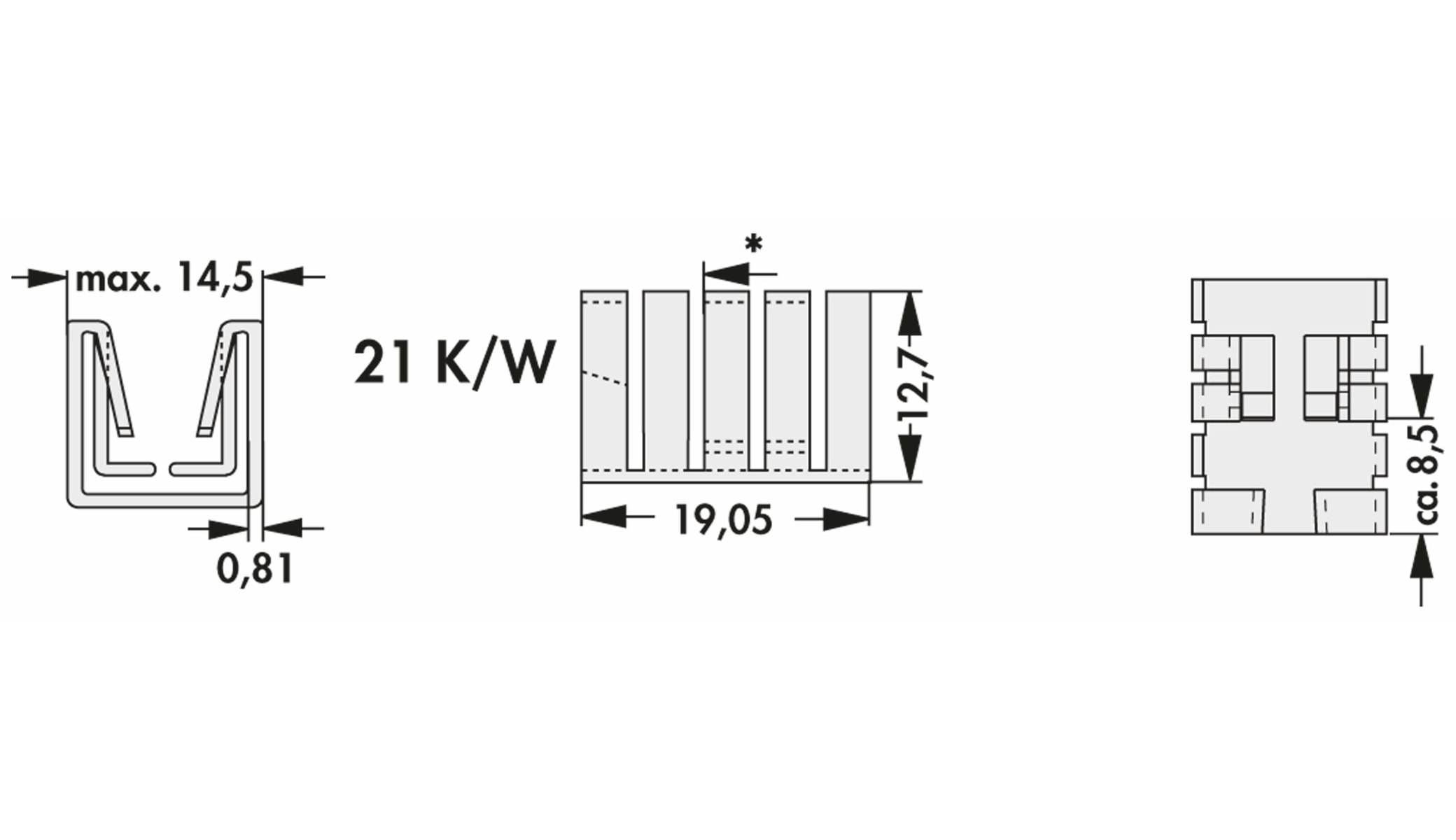 FISCHER ELEKTRONIK Kühlkörper, FK 237 SA220 O, Fingerkühlkörper, schwarz, Aluminium FISCHER ELEKTRONIK Kühlkörper, FK 237 SA220 O, Fingerkühlkörper, schwarz, Aluminium