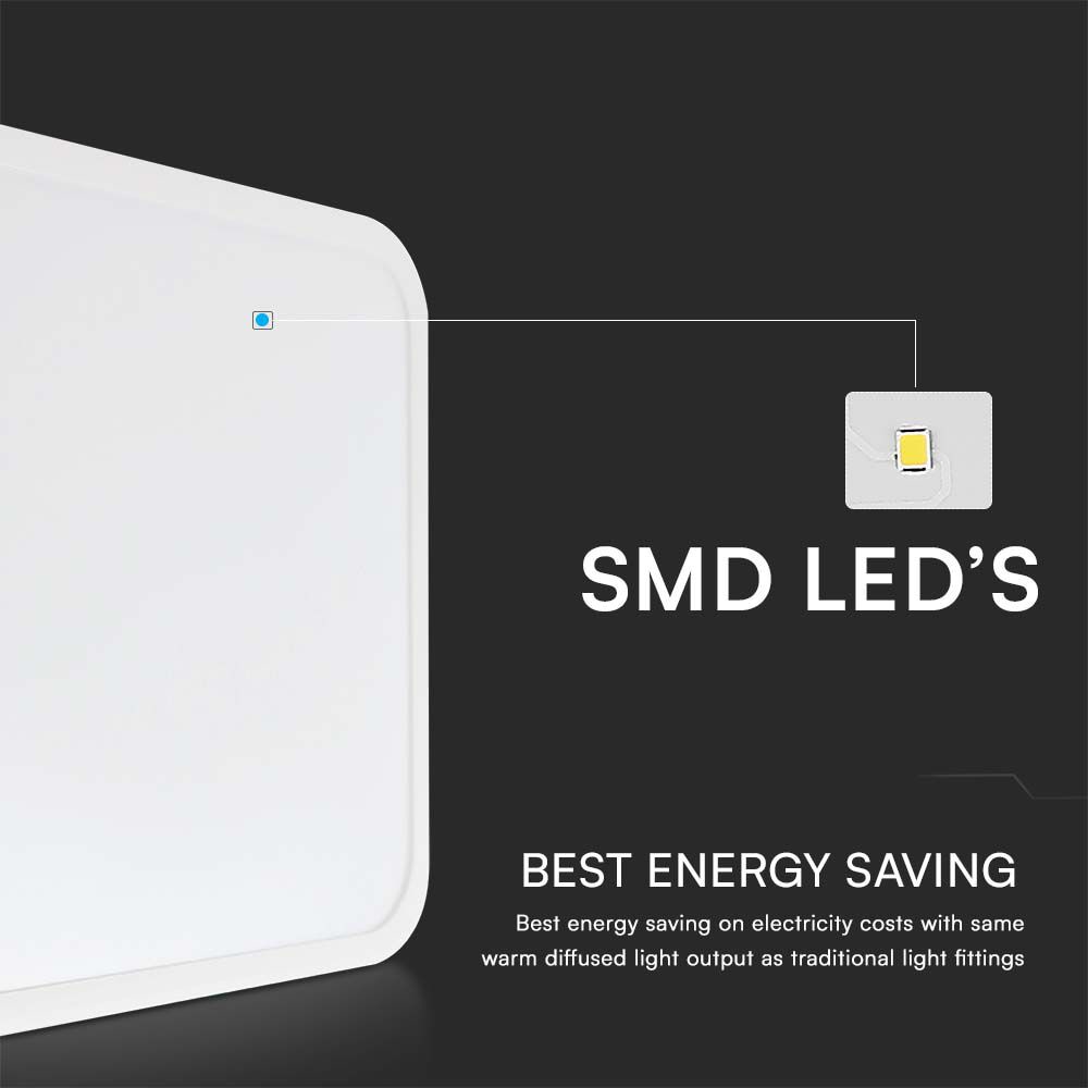 V-TAC LED-Deckenleuchte VT-8624, EEK: F, 24 W, 2500 lm, 3000 K, IP44, 295x295 mm V-TAC LED-Deckenleuchte VT-8624, EEK: F, 24 W, 2500 lm, 3000 K, IP44, 295x295 mm