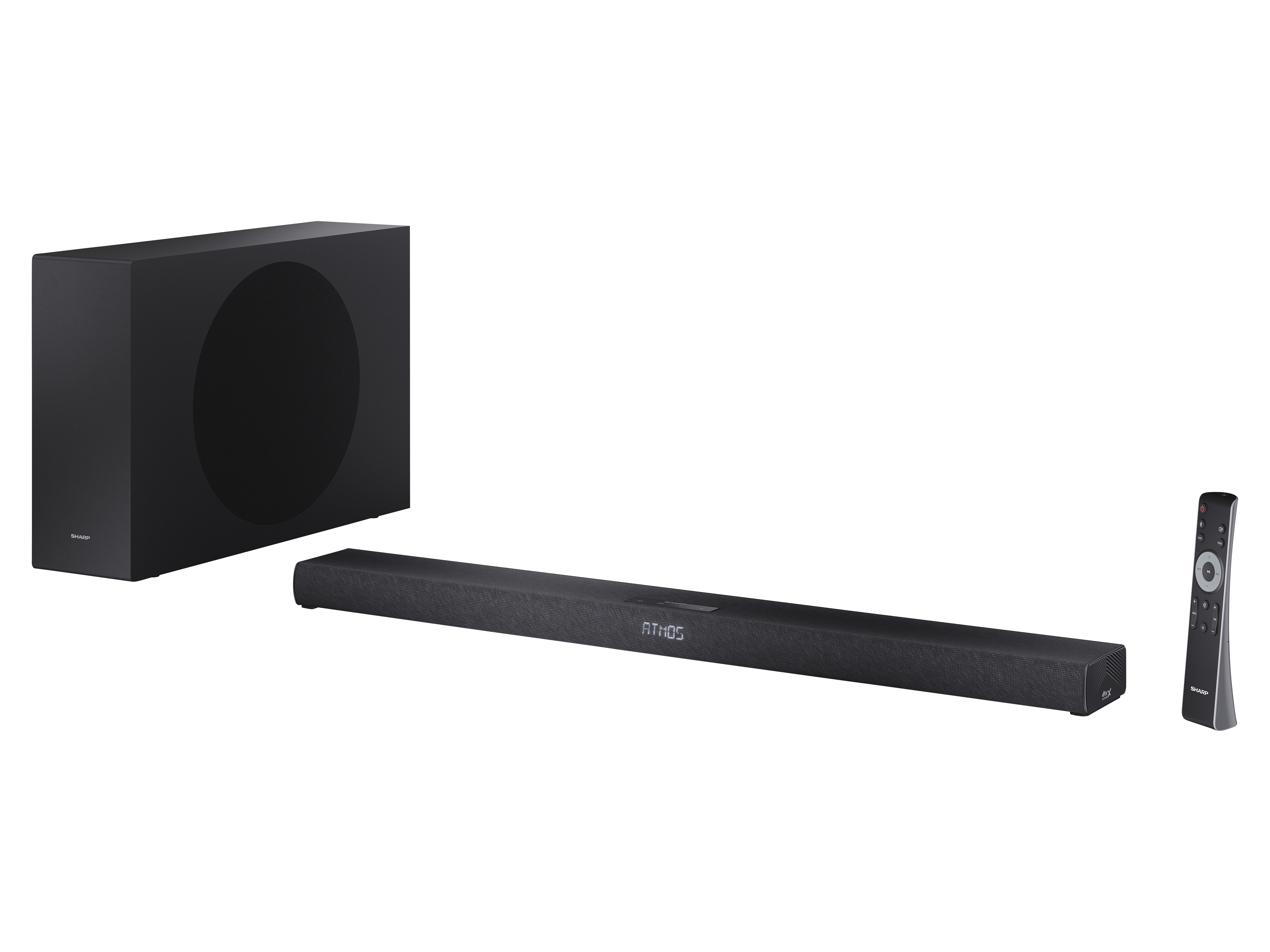 SHARP Soundbar HT-SBW320, 2.1-Kanal, Ultraflach, Dolby Atmos, DTS Virtual:X, Wireless Subwoofer, Bluetooth, Schwarz