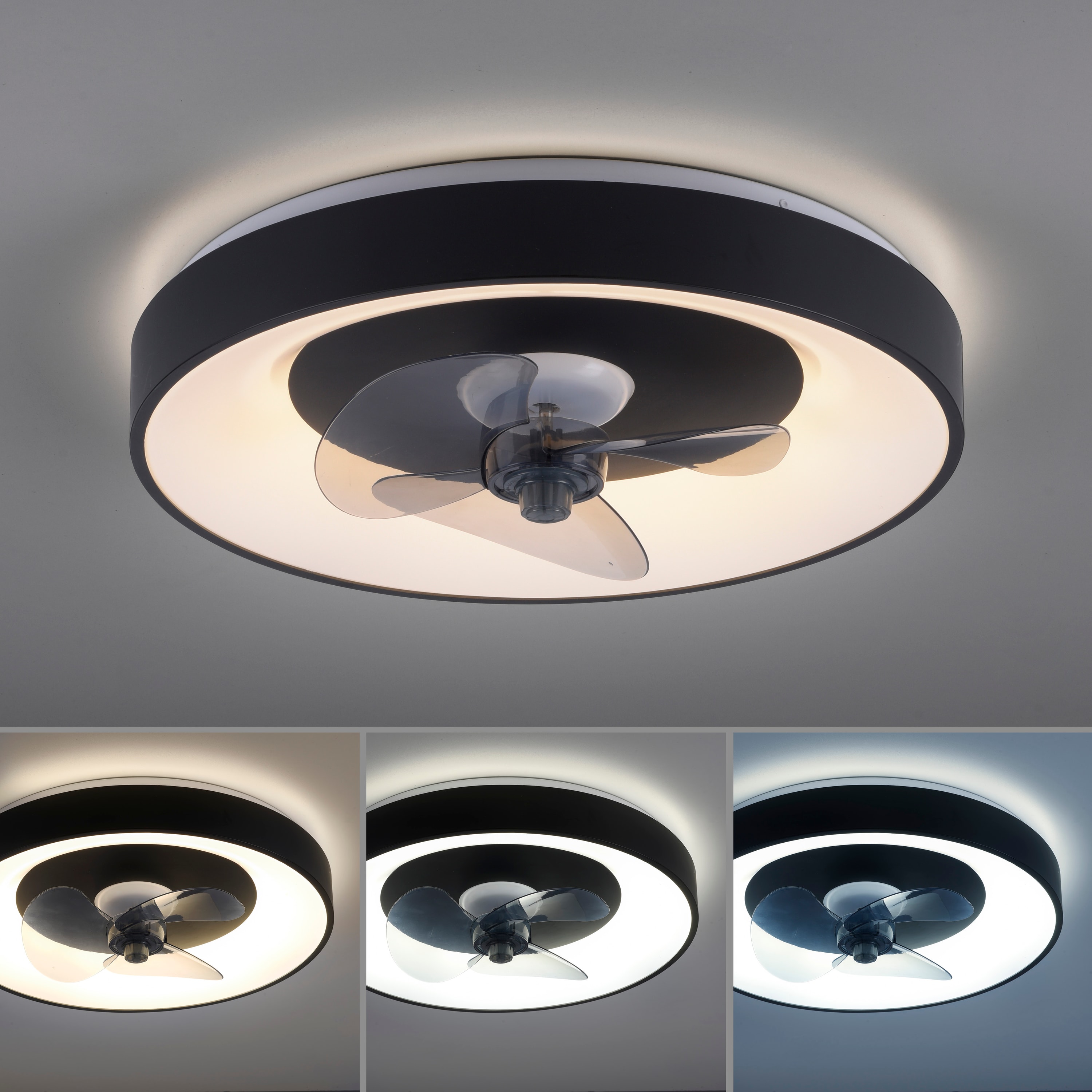 JUST LIGHT LED-Deckenleuchte Venika, mit Ventilator, 36 W, 4250lm, CCT, Ø 48,6 cm JUST LIGHT LED-Deckenleuchte Venika, mit Ventilator, 36 W, 4250lm, CCT, Ø 48,6 cm